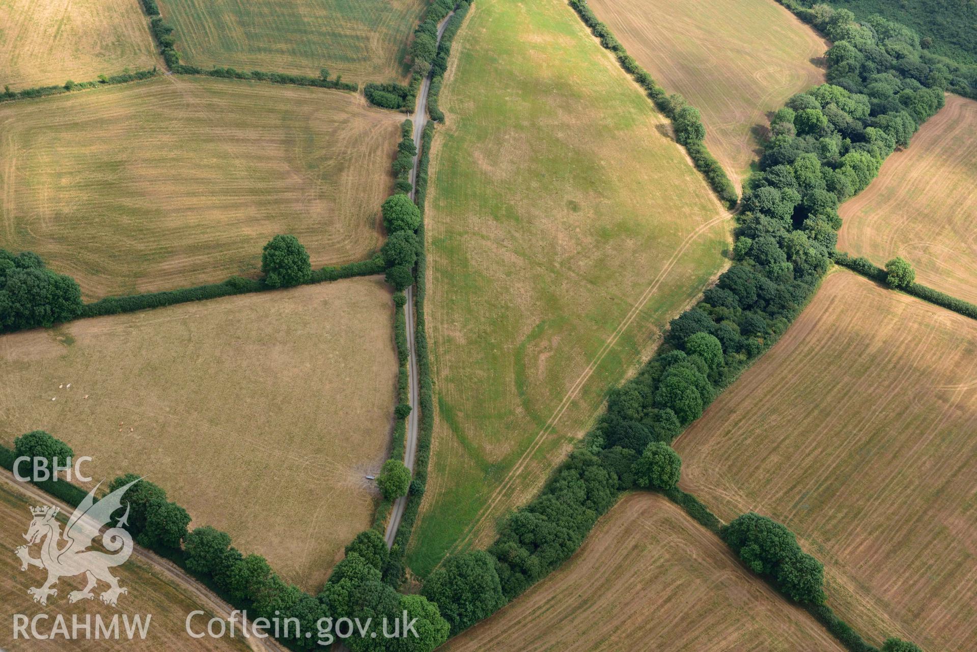 RCAHMW colour oblique aerial photograph of Walton Mill Rath taken on 11 July 2018 by Toby Driver