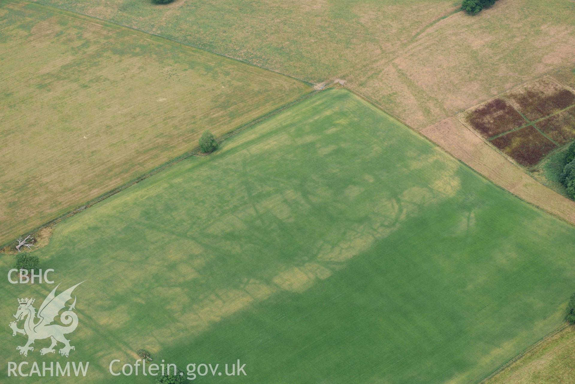 RCAHMW colour oblique aerial photograph of Slebech Park cropmark enclosure taken on 11 July 2018 by Toby Driver