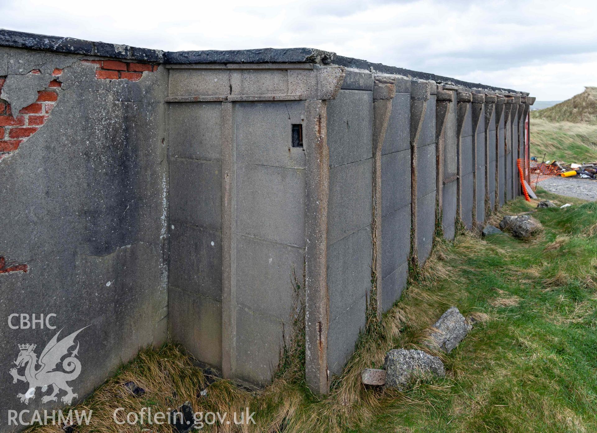 Ynyslas BCF Hut - View of the back and side of the building, taken from North-West