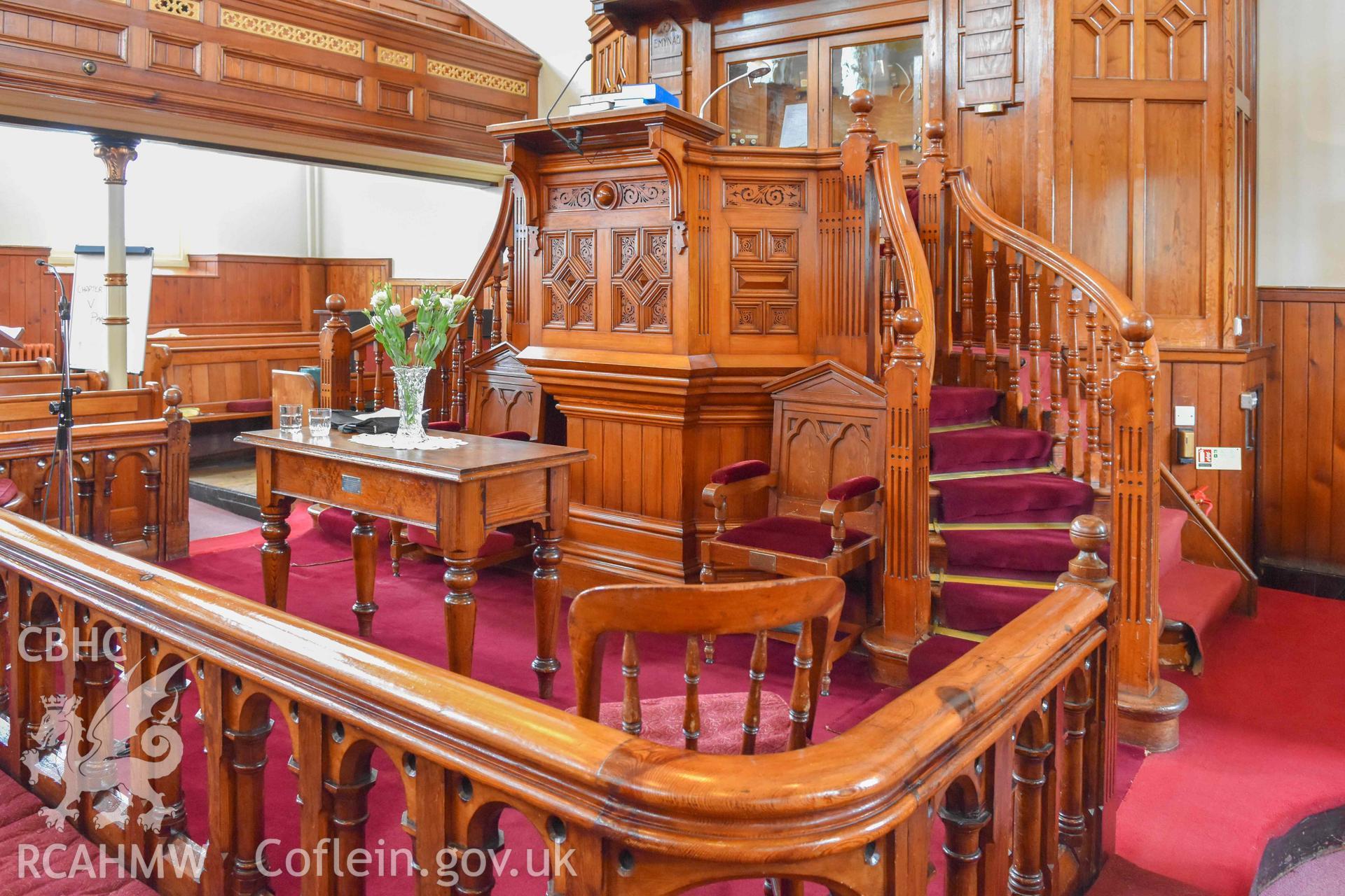 Ebeneser Methodist Chapel - Detailed view of the altar, taken from North-West