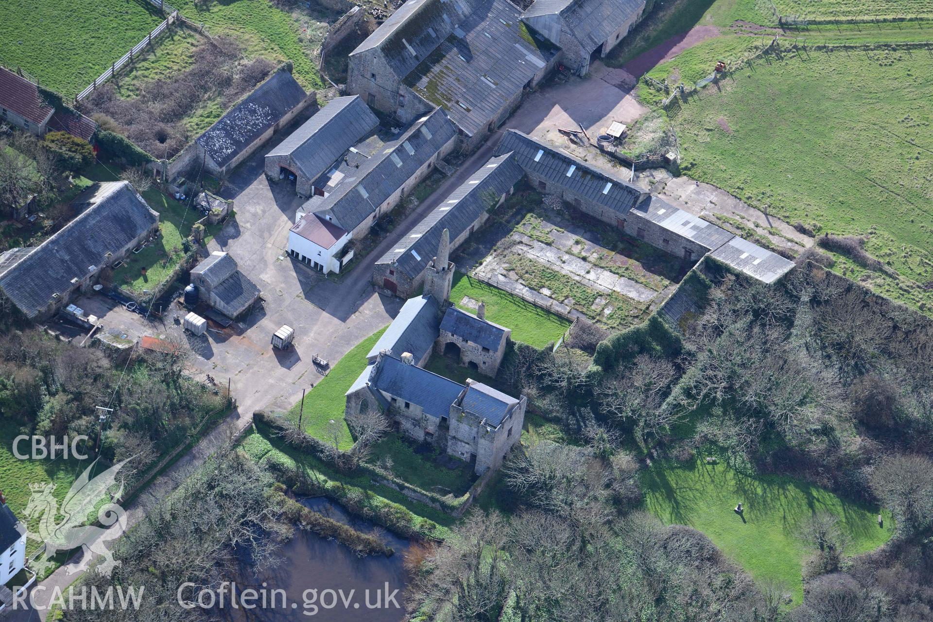 RCAHMW colour oblique aerial photograph of Caldey Priory taken on 4 March 2022 by Toby Driver ((SS140963)