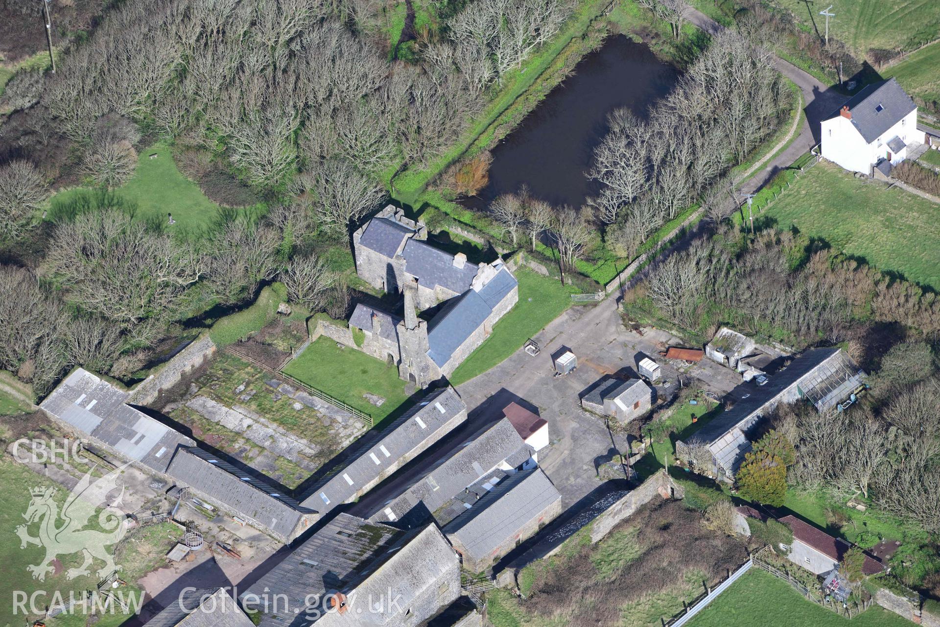 RCAHMW colour oblique aerial photograph of Caldey Priory taken on 4 March 2022 by Toby Driver ((SS140963)