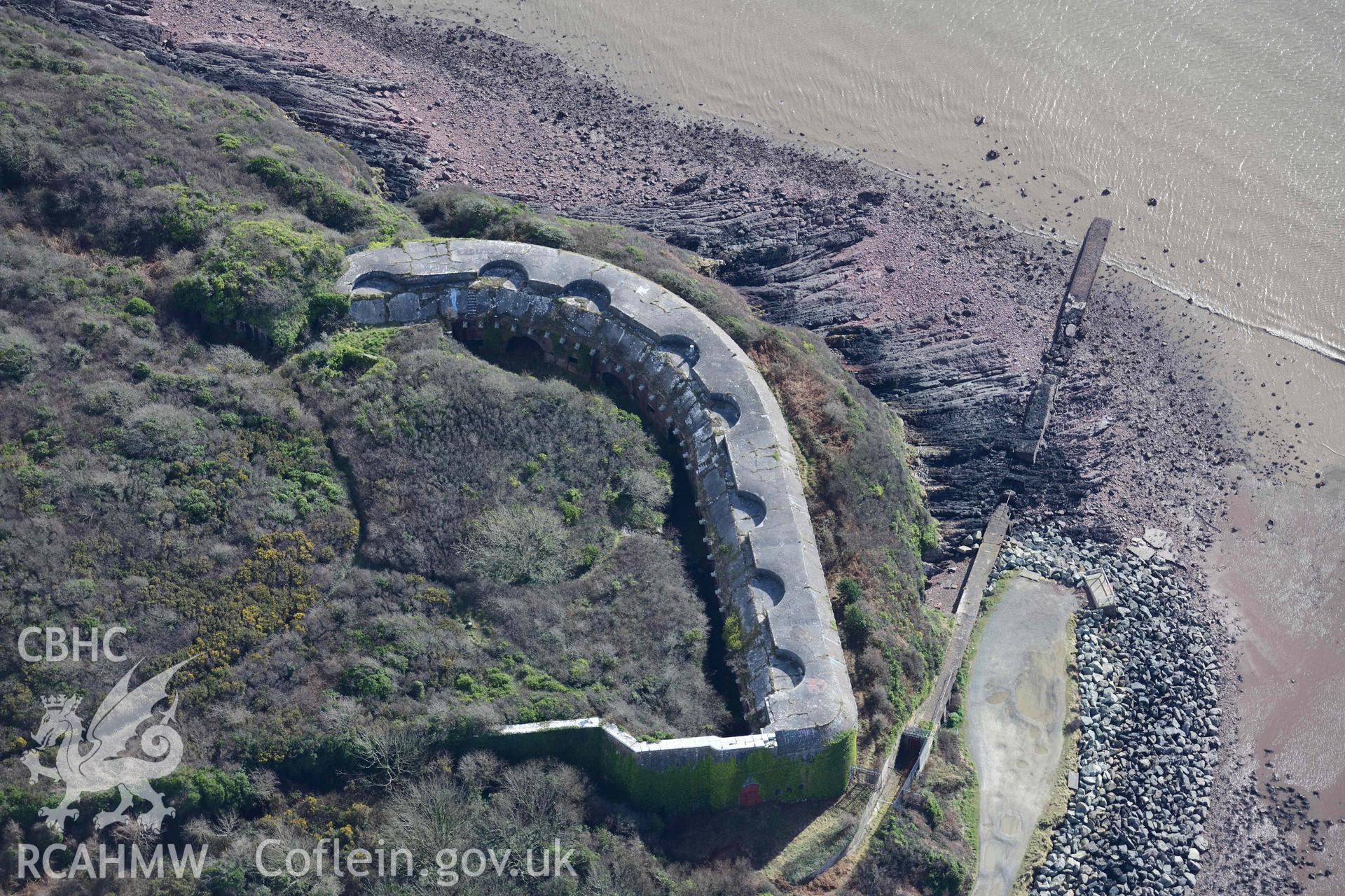 RCAHMW colour oblique aerial photograph of Fort Hubberston taken on 4 March 2022 by Toby Driver ((SM890054)