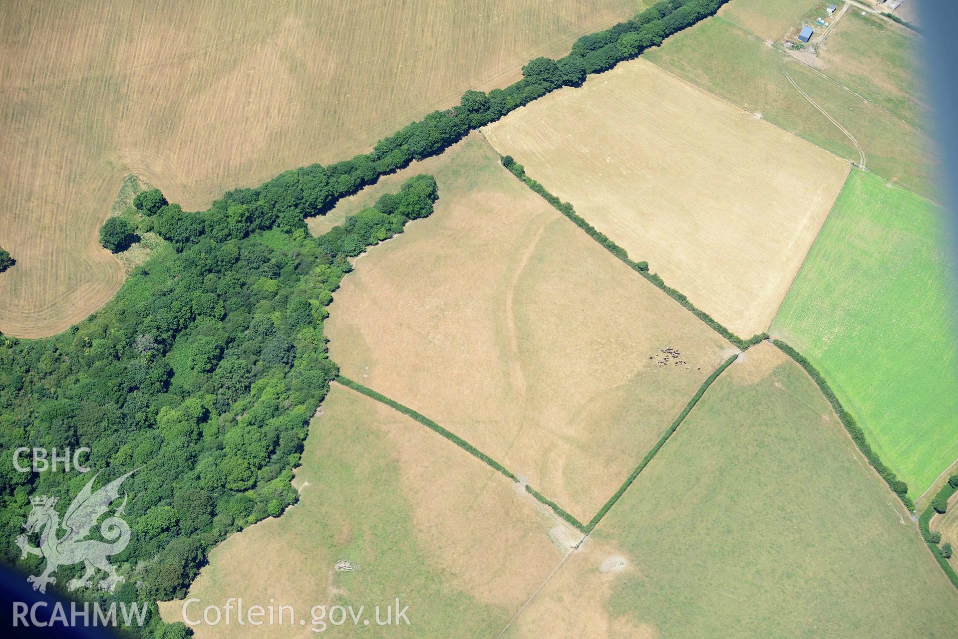 RCAHMW colour oblique aerial photograph of Pilcornswell and Broadway taken on 9 July 2018 by Toby Driver