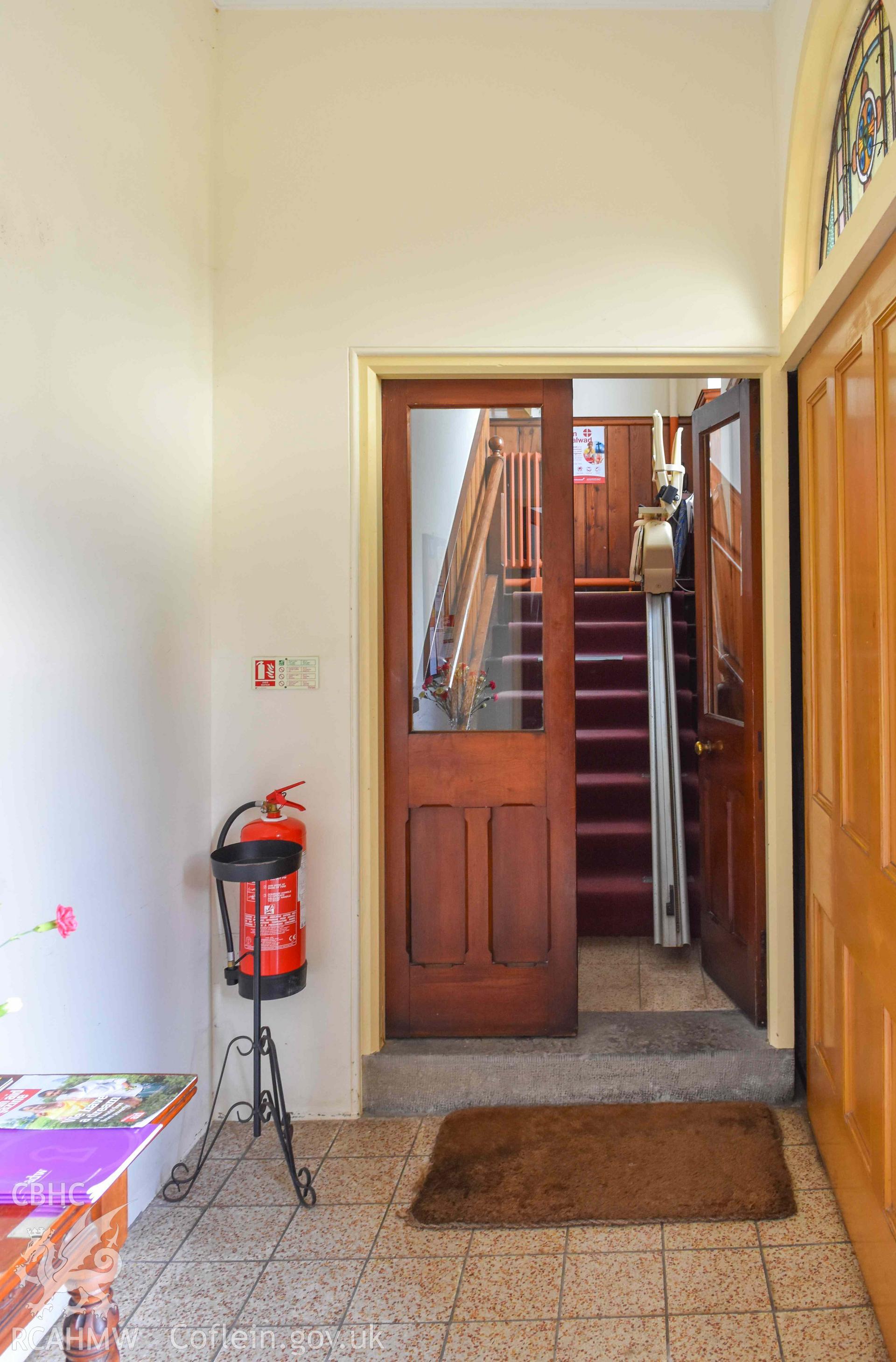 Ebeneser Methodist Chapel - View of a corridor by the entrance to the chapel, taken from West