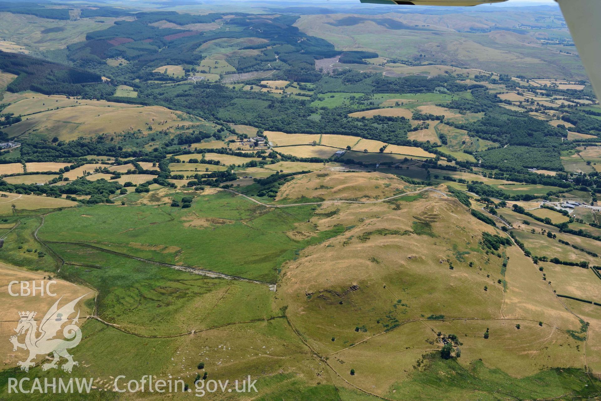 RCAHMW colour oblique aerial photograph of  Pen y Bannau hillfort taken on 9 July 2018 by Toby Driver