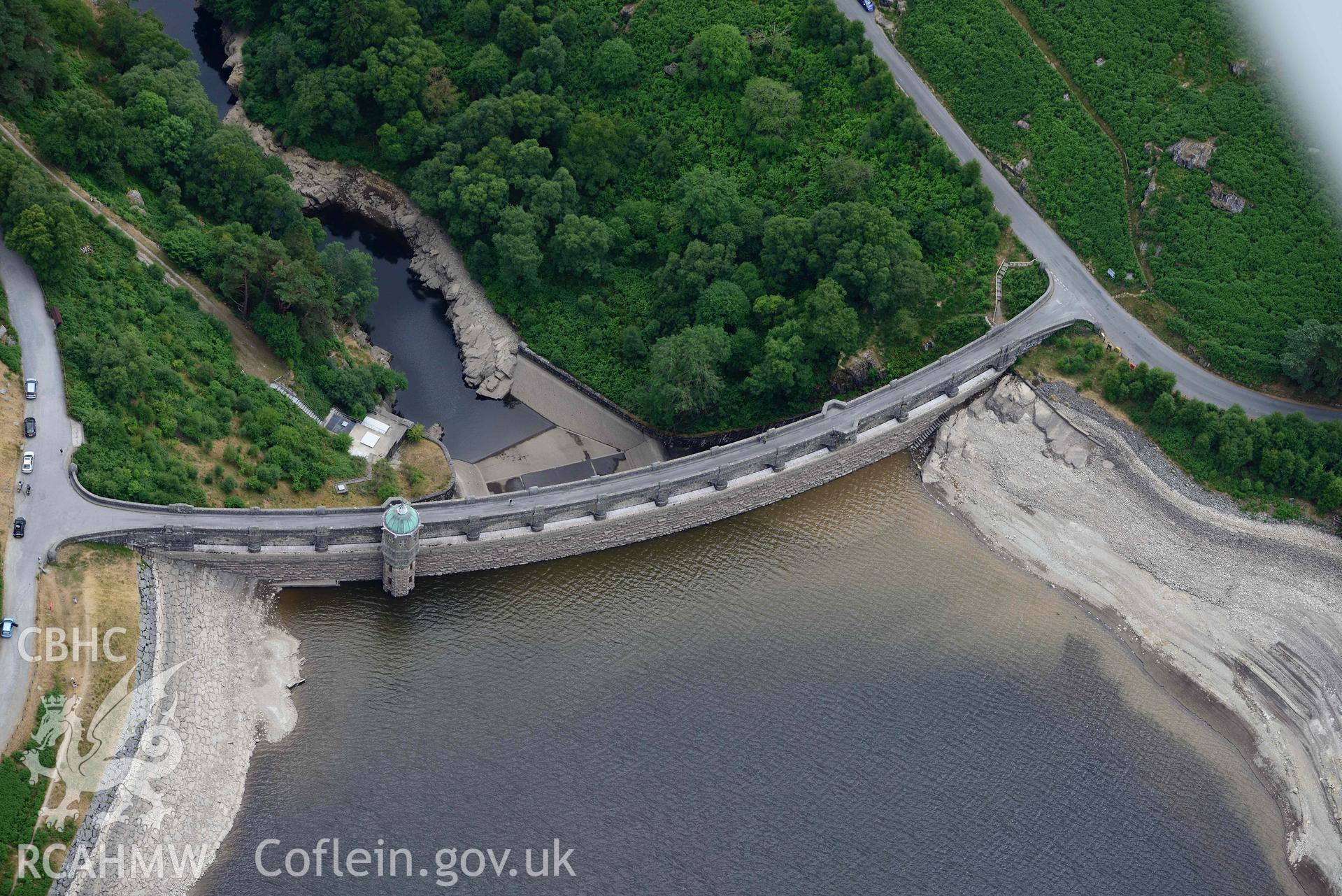 RCAHMW colour oblique aerial photograph of Craig Goch Dam taken on 9 July 2018 by Toby Driver