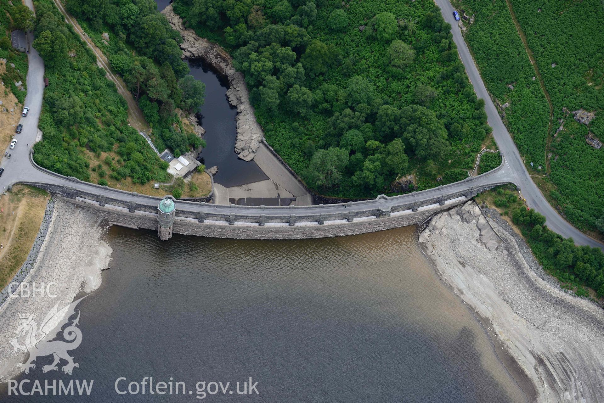 RCAHMW colour oblique aerial photograph of Craig Goch Dam taken on 9 July 2018 by Toby Driver