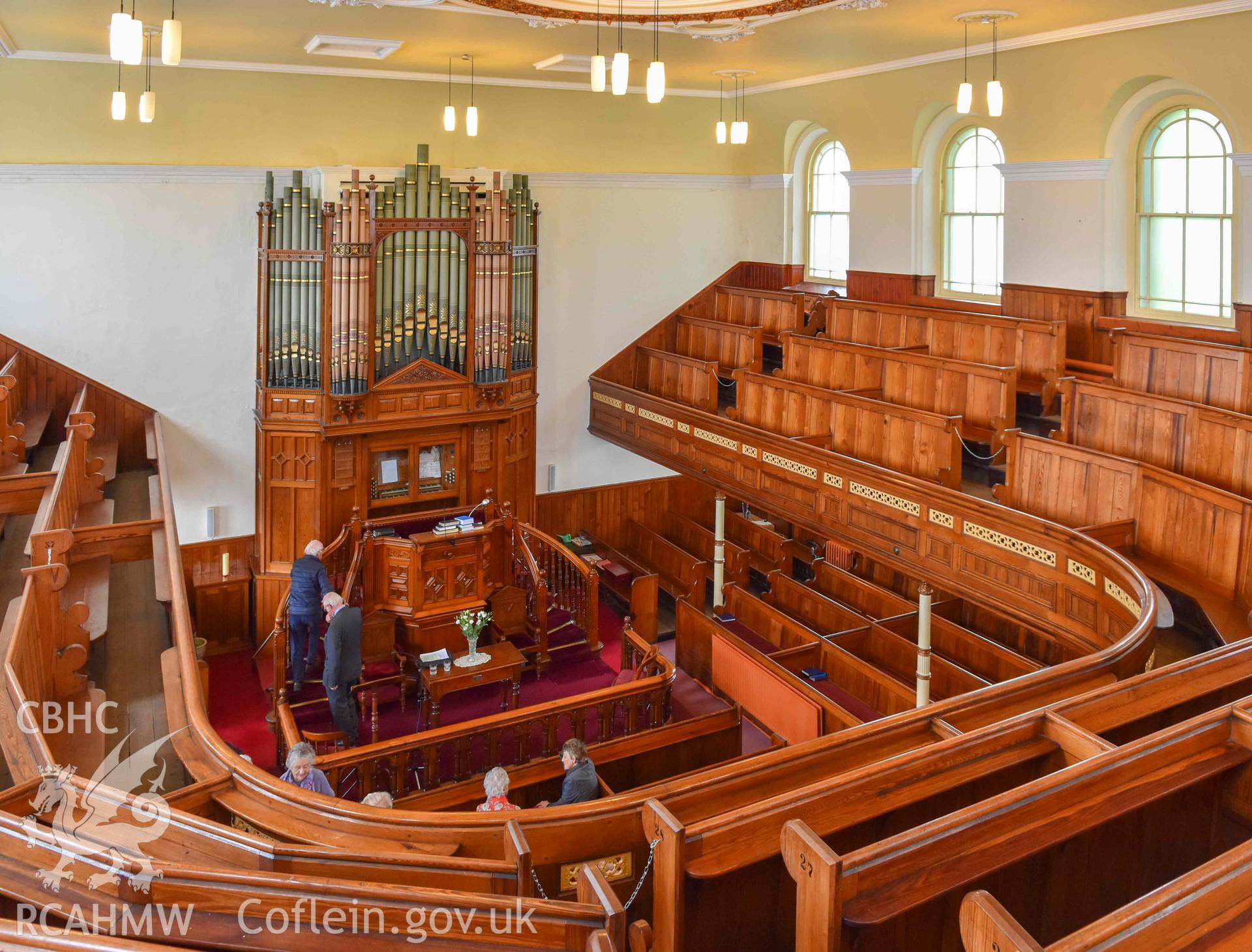 Ebeneser Methodist Chapel - View of the chapel from the mezzanine floor, taken from North-East