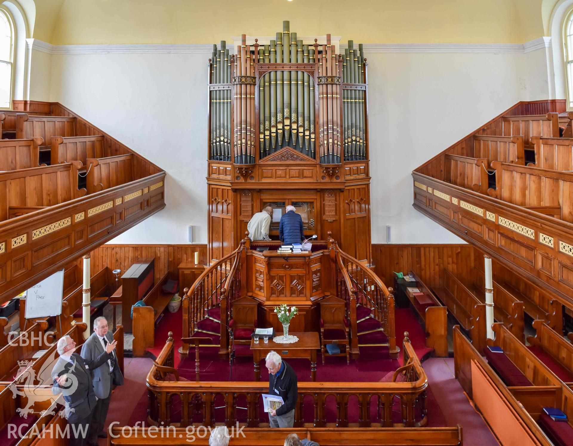 Ebeneser Methodist Chapel - View of the chapel from the mezzanine floor, taken from North