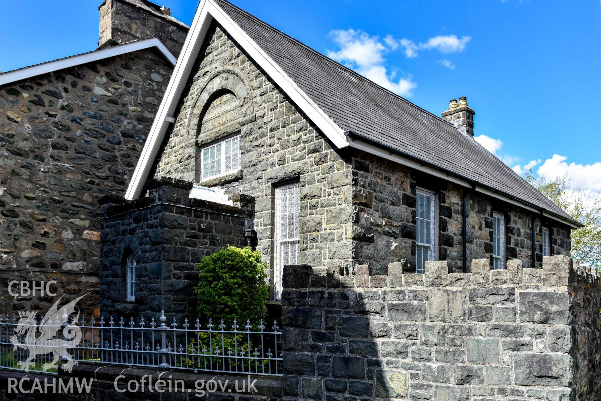 Pendref Wesleyan Methodist Sunday School - View of the front and side of the chapel, taken from South-East