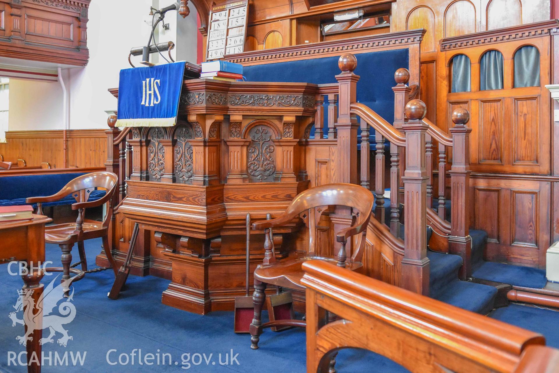 Salem Chapel - Internal, View of the pulpit, taken from North-West