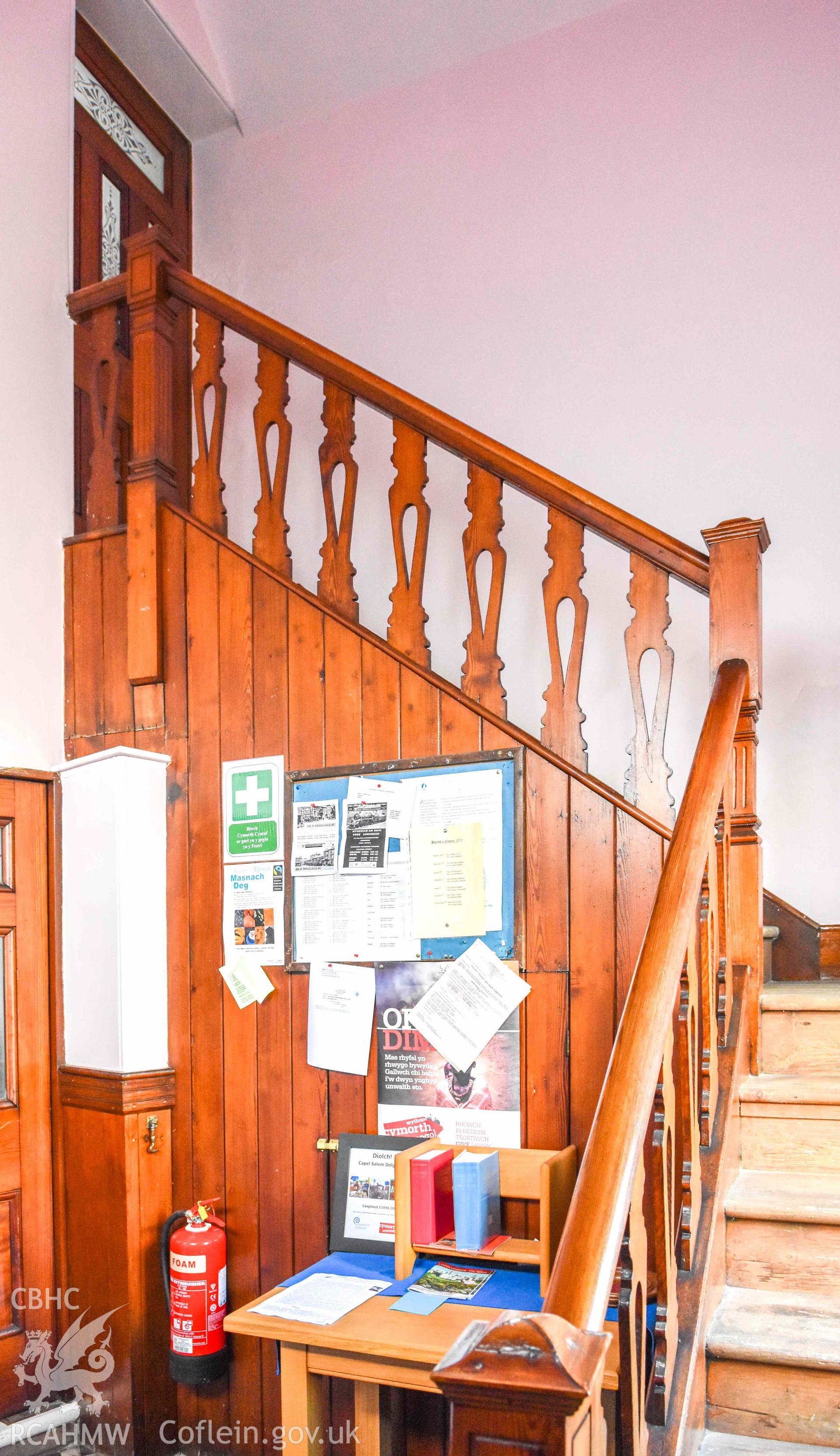 Salem Chapel - Internal, View of the staircase to the gallery, taken from North-East