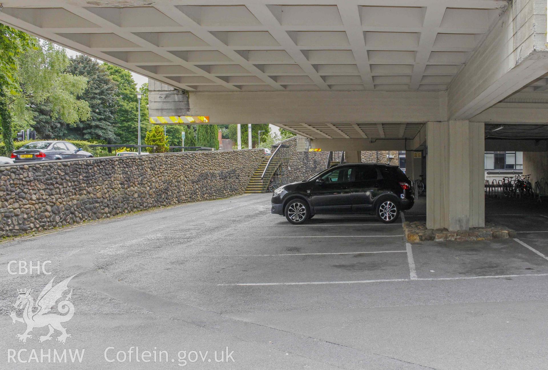BBC Broadcasting House - Exterior, Canteen Car Park: View of a portion of the car park, taken from East
