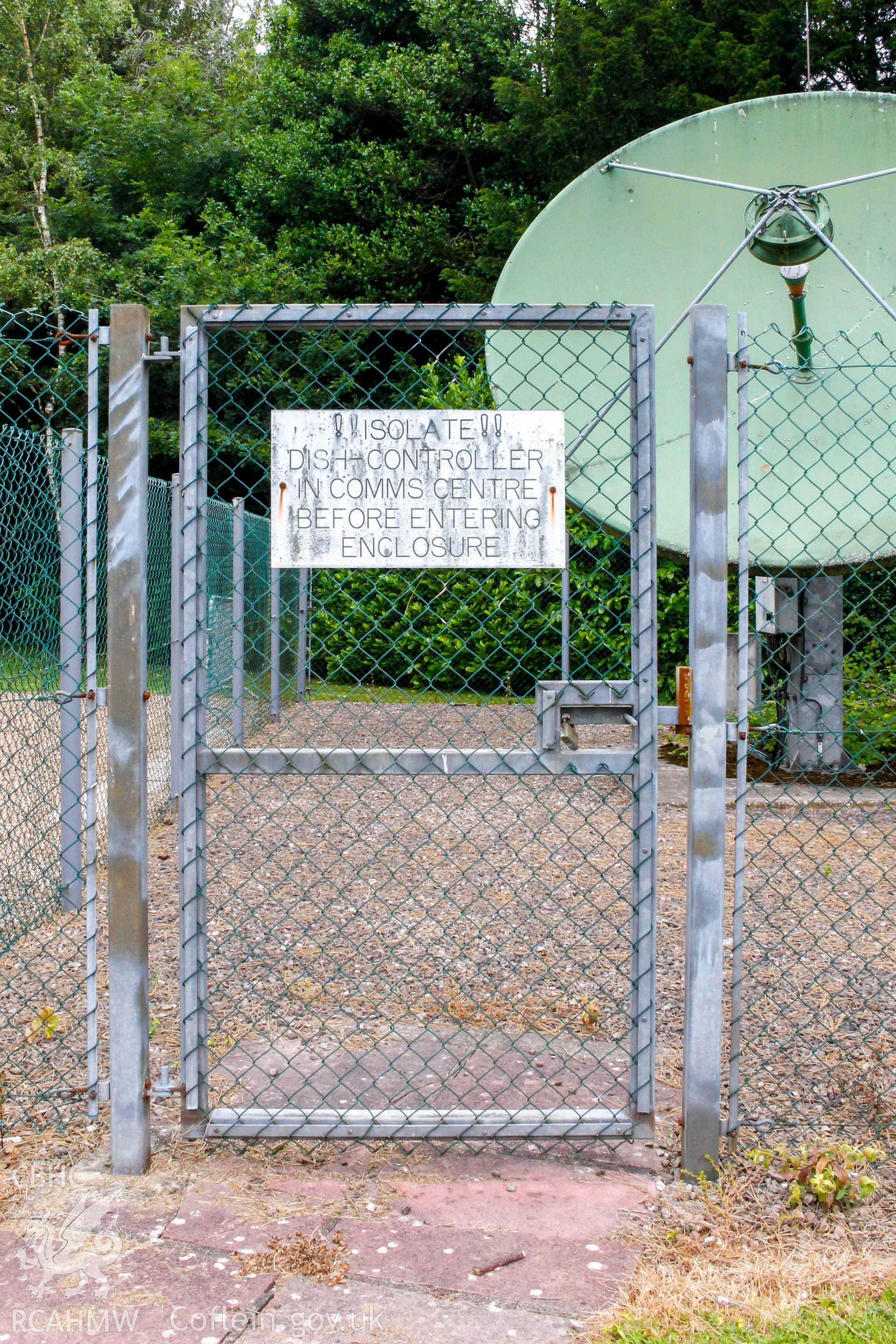 BBC Broadcasting House - Exterior, Satellite Dish: View of the gate to the satellite enclosure, taken from South