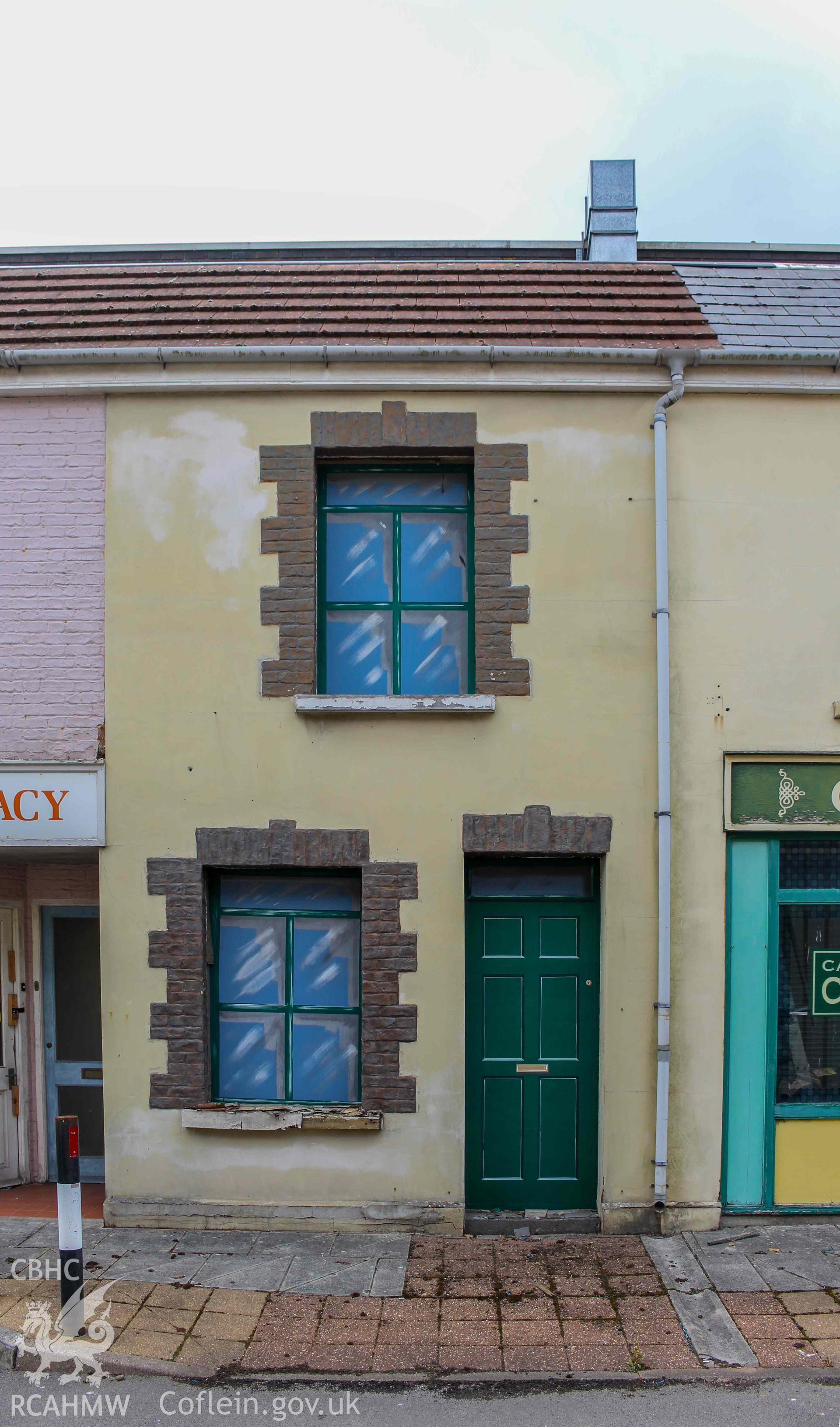Pobl Y Cwm Set - Exterior, View of a house between the pharmacy and Caffi'r Cwm on High Street, taken from East