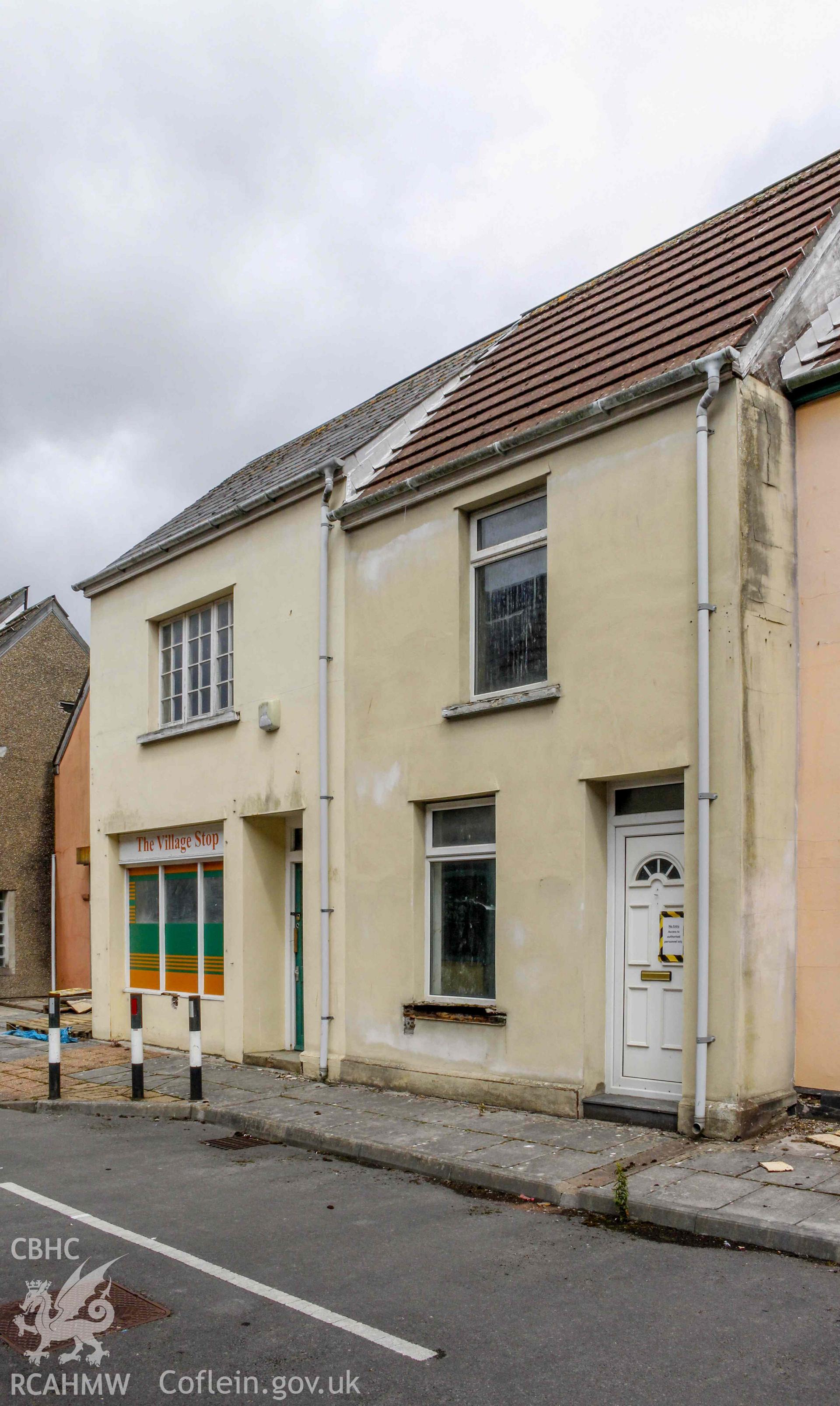 Pobl Y Cwm Set - Exterior, View of a house and The Village Stop on High Street, taken from South-West