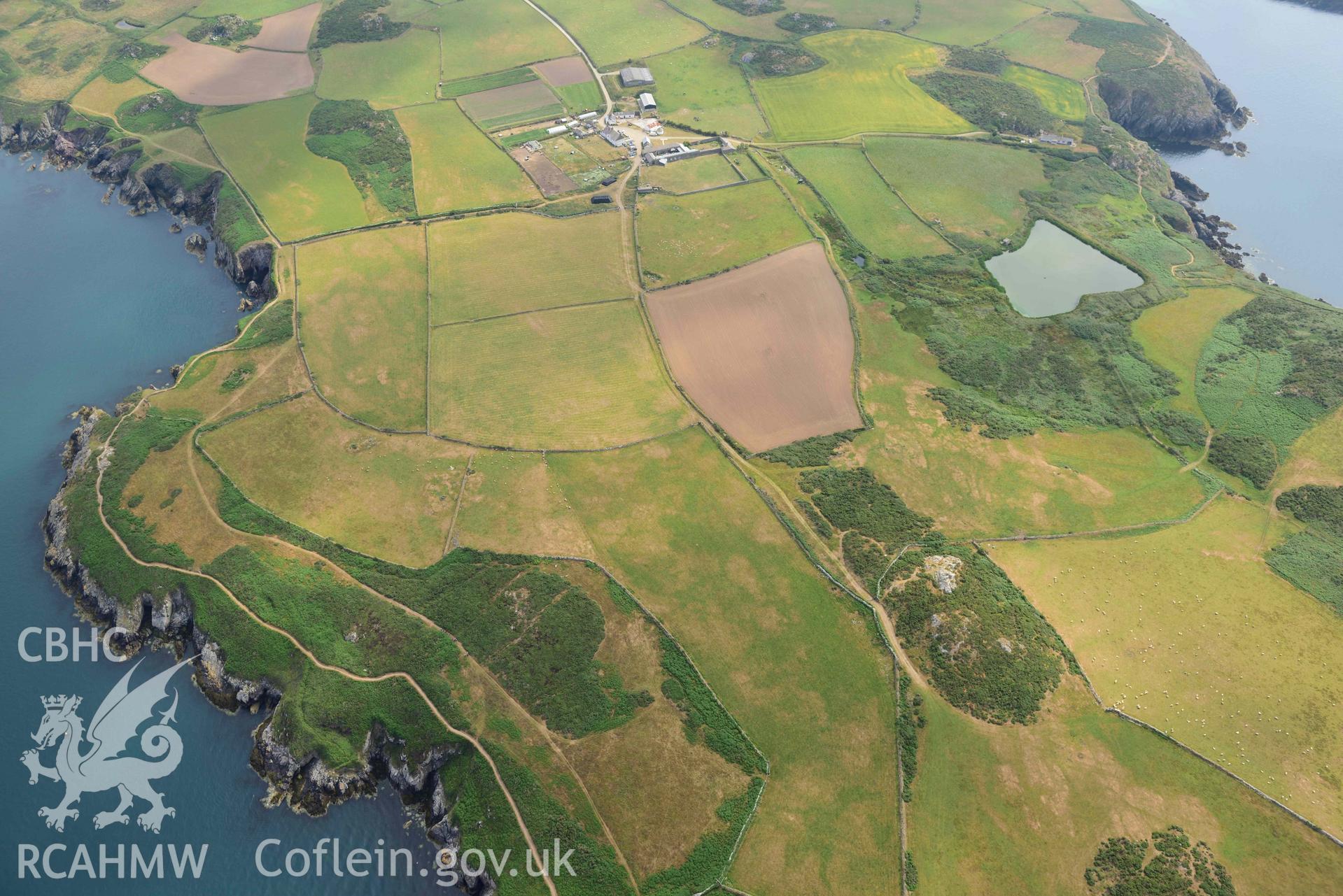 Tregennis-isaf, view from west. © Crown: CHERISH PROJECT 2017. Produced with EU funds through the Ireland Wales Co-operation Programme 2014-2023.