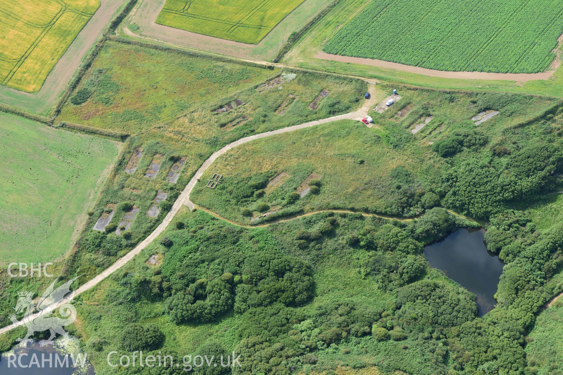 Porth y Rhaw military camp, footings of barracks and associated buildings. © Crown: CHERISH PROJECT 2017. Produced with EU funds through the Ireland Wales Co-operation Programme 2014-2023.