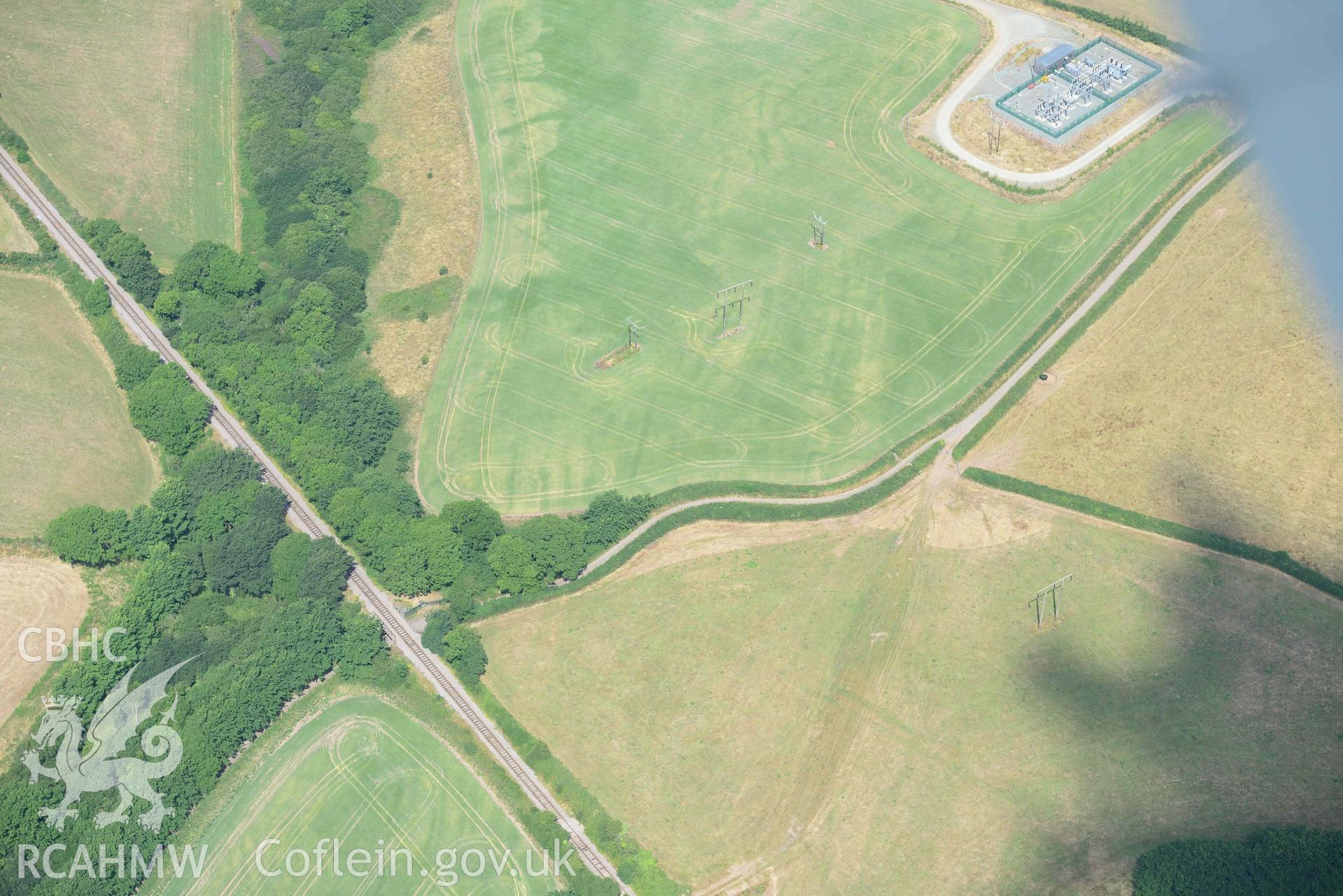 Aerial photography of Thornton, rectangular enlosure or villa enclosure Aerial reconnaissance survey for the CHERISH Project. Crown Copyright: CHERISH PROJECT 2018. Produced with EU funds through the Ireland Wales Co-operation Programme 2014-2020. All material made freely available through the Open Government Licence.