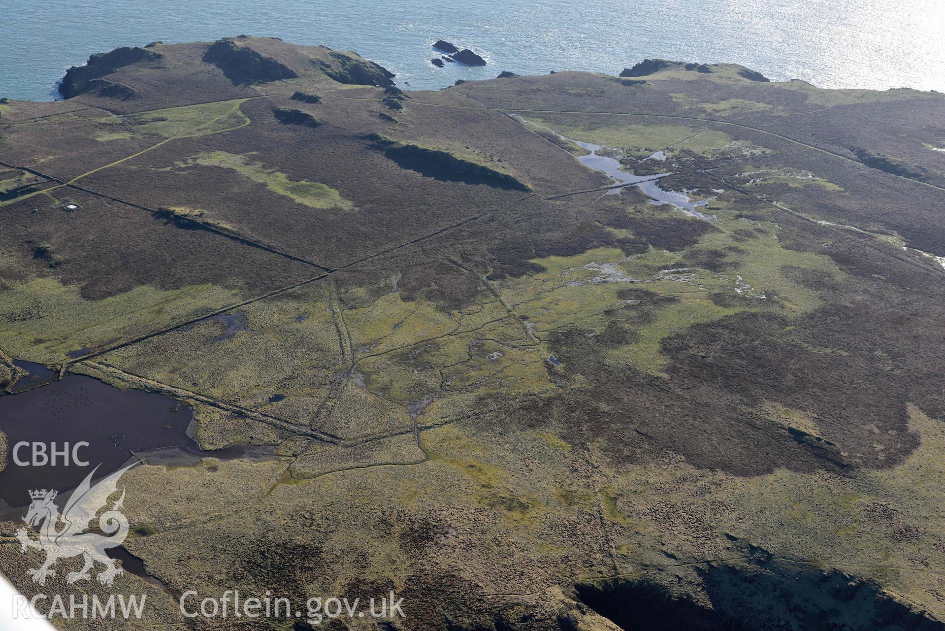 Aerial photo of Skokholm.  Aerial reconnaissance survey for the CHERISH Project. Crown Copyright: CHERISH PROJECT 2018. Produced with EU funds through the Ireland Wales Co-operation Programme 2014-2020. All material made freely available through the Open Government Licence.