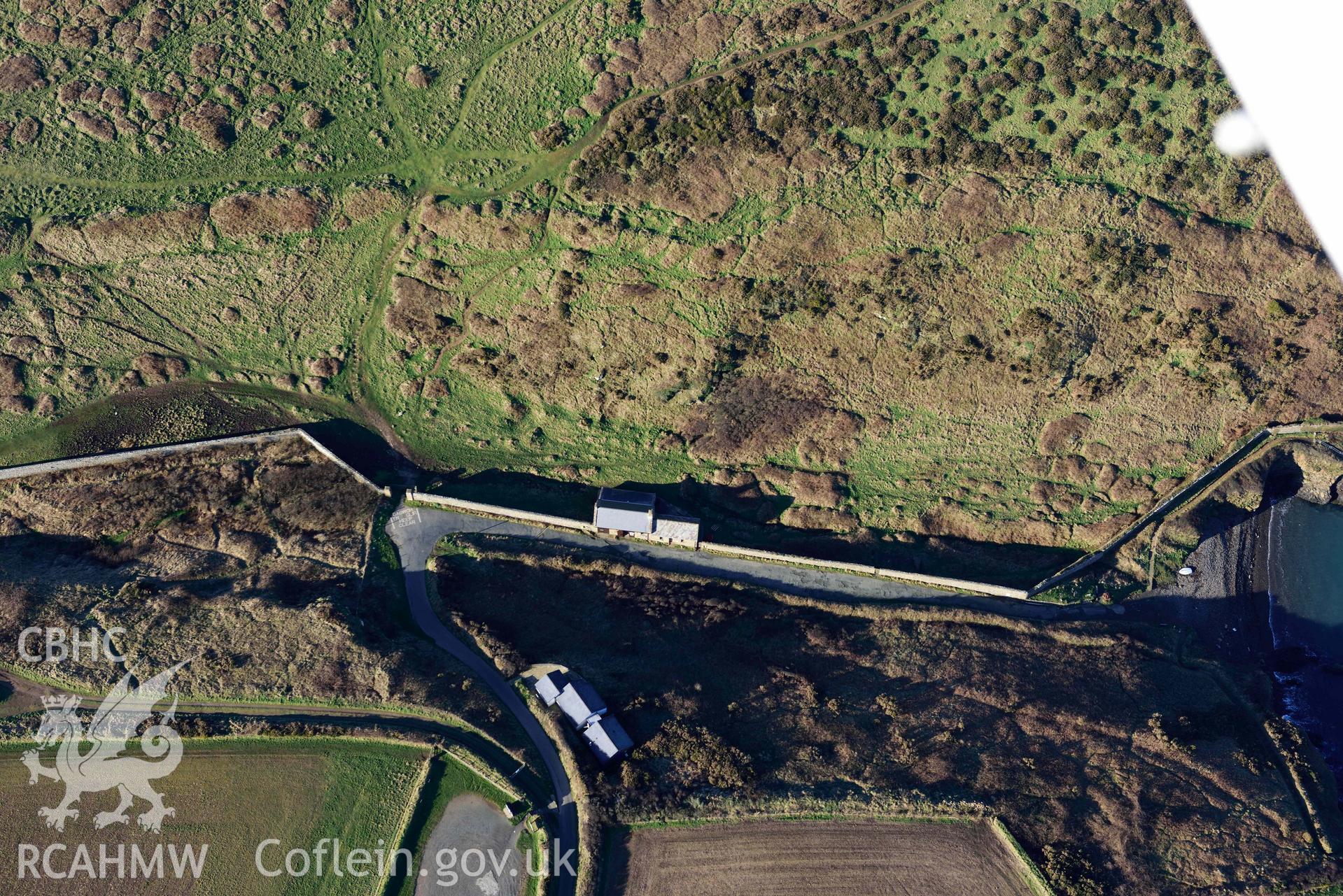 Aerial photo of Marloes 1.  Aerial reconnaissance survey for the CHERISH Project. Crown Copyright: CHERISH PROJECT 2018. Produced with EU funds through the Ireland Wales Co-operation Programme 2014-2020. All material made freely available through the Open Government Licence.