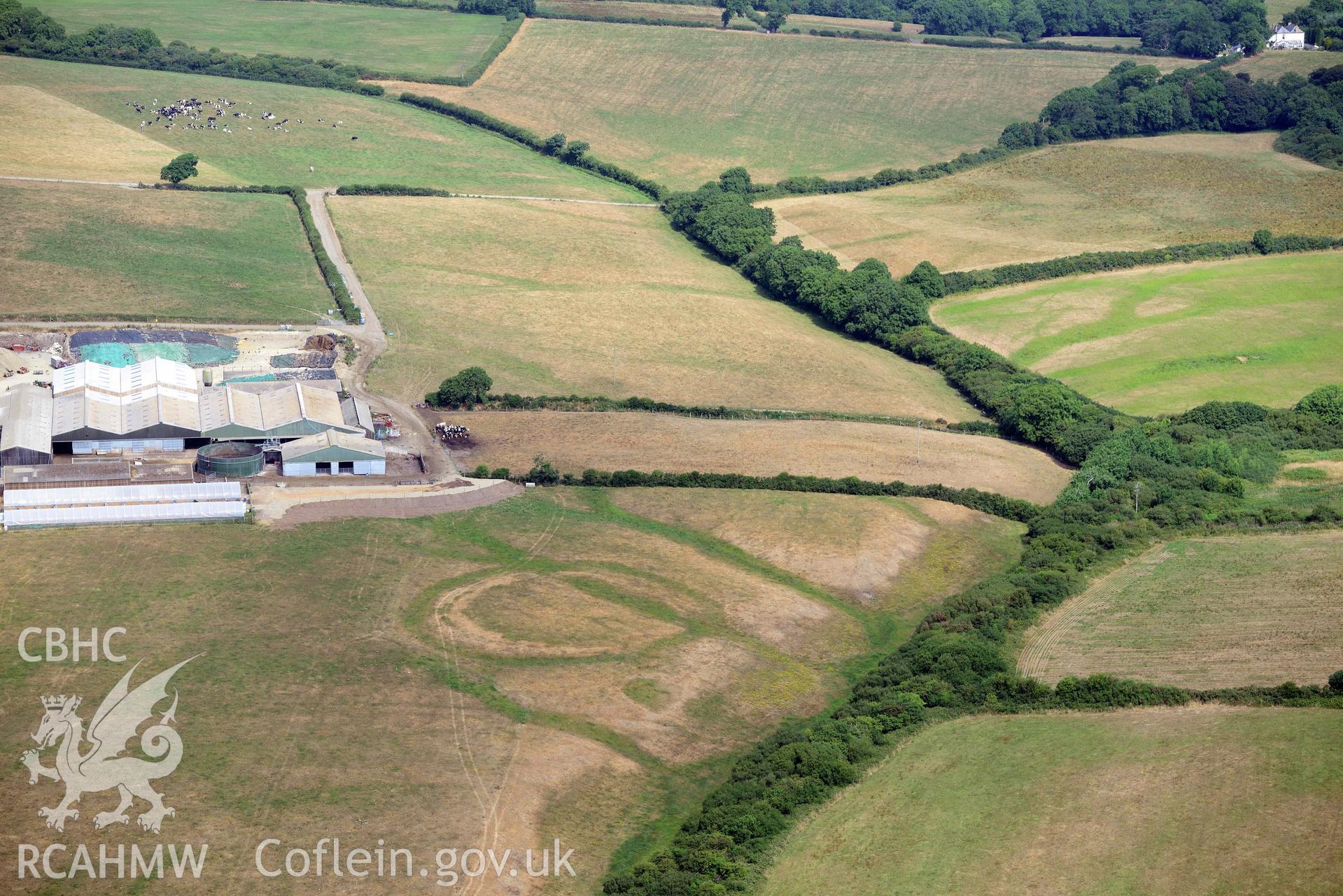 Aerial photography of Pelcombe Rath Aerial reconnaissance survey for the CHERISH Project. Crown Copyright: CHERISH PROJECT 2018. Produced with EU funds through the Ireland Wales Co-operation Programme 2014-2020. All material made freely available through the Open Government Licence.