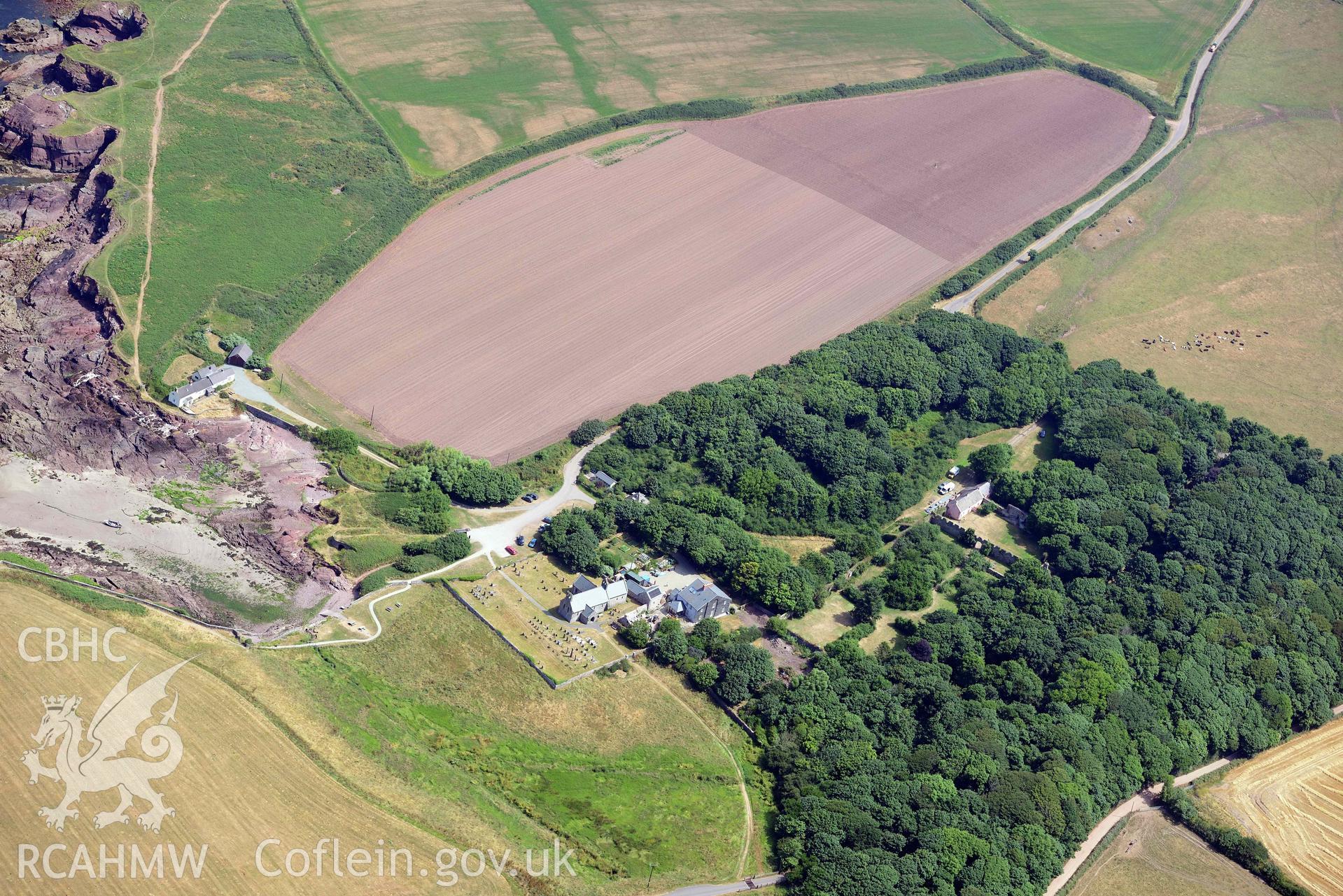 Aerial photography of St Brides Haven Aerial reconnaissance survey for the CHERISH Project. Crown Copyright: CHERISH PROJECT 2018. Produced with EU funds through the Ireland Wales Co-operation Programme 2014-2020. All material made freely available through the Open Government Licence.