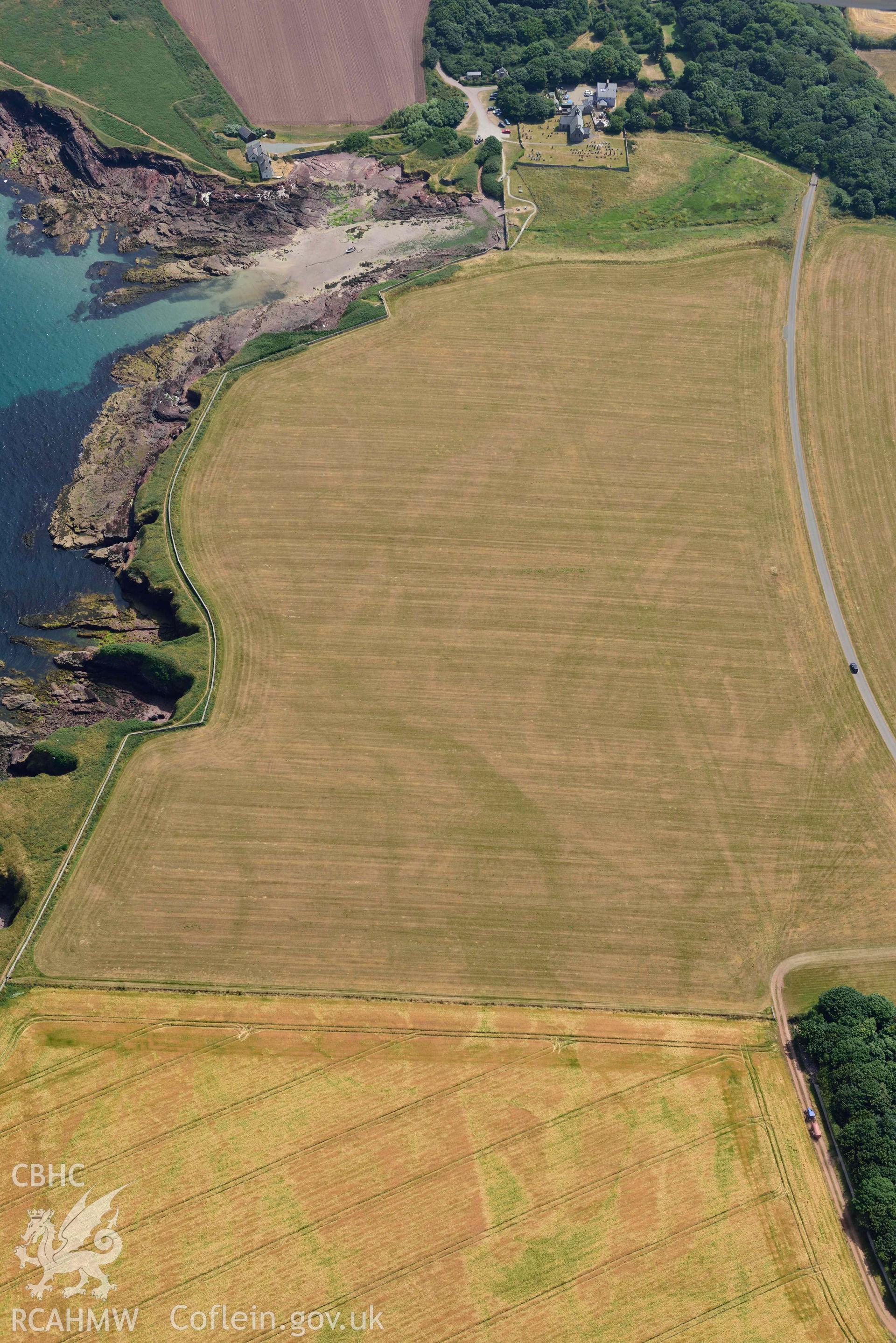 Aerial photography of St Brides Haven Aerial reconnaissance survey for the CHERISH Project. Crown Copyright: CHERISH PROJECT 2018. Produced with EU funds through the Ireland Wales Co-operation Programme 2014-2020. All material made freely available through the Open Government Licence.