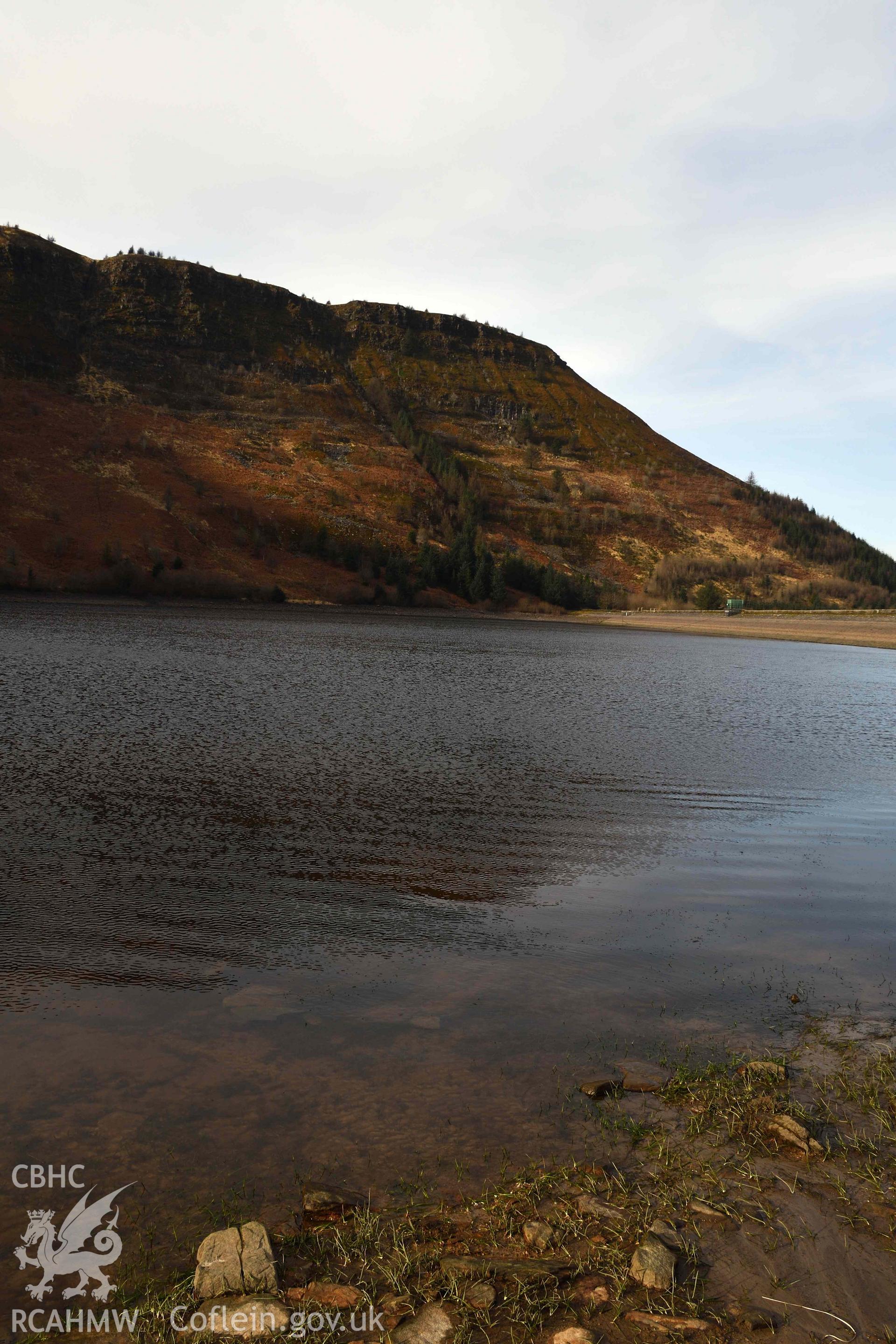 Lake, now reservoir, looking north-west