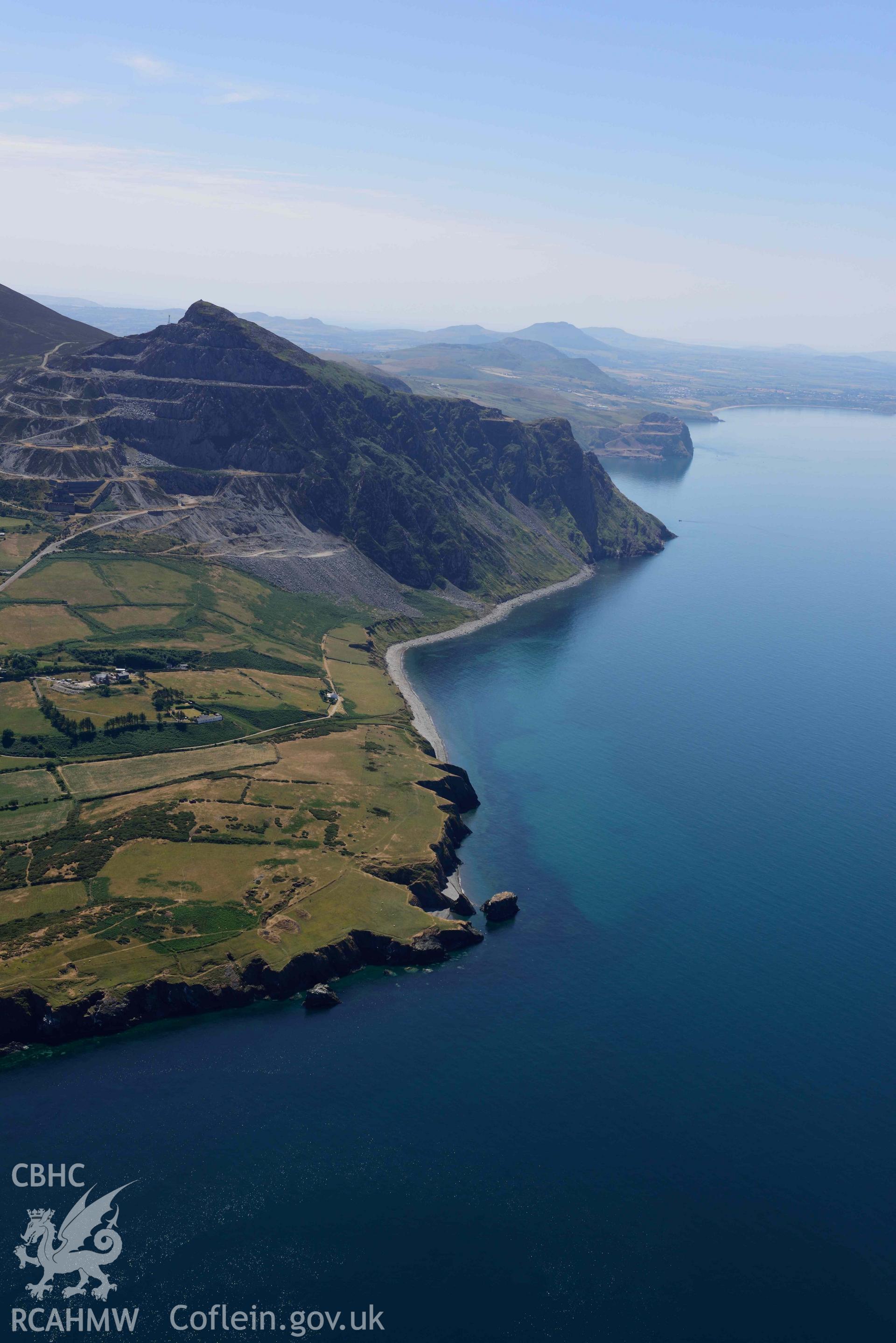 Aerial photograph: Trevor Quarry, view from north. Crown: CHERISH PROJECT 2018. Produced with EU funds through the Ireland Wales Co-operation Programme 2014-2020 (NGR SH363458)