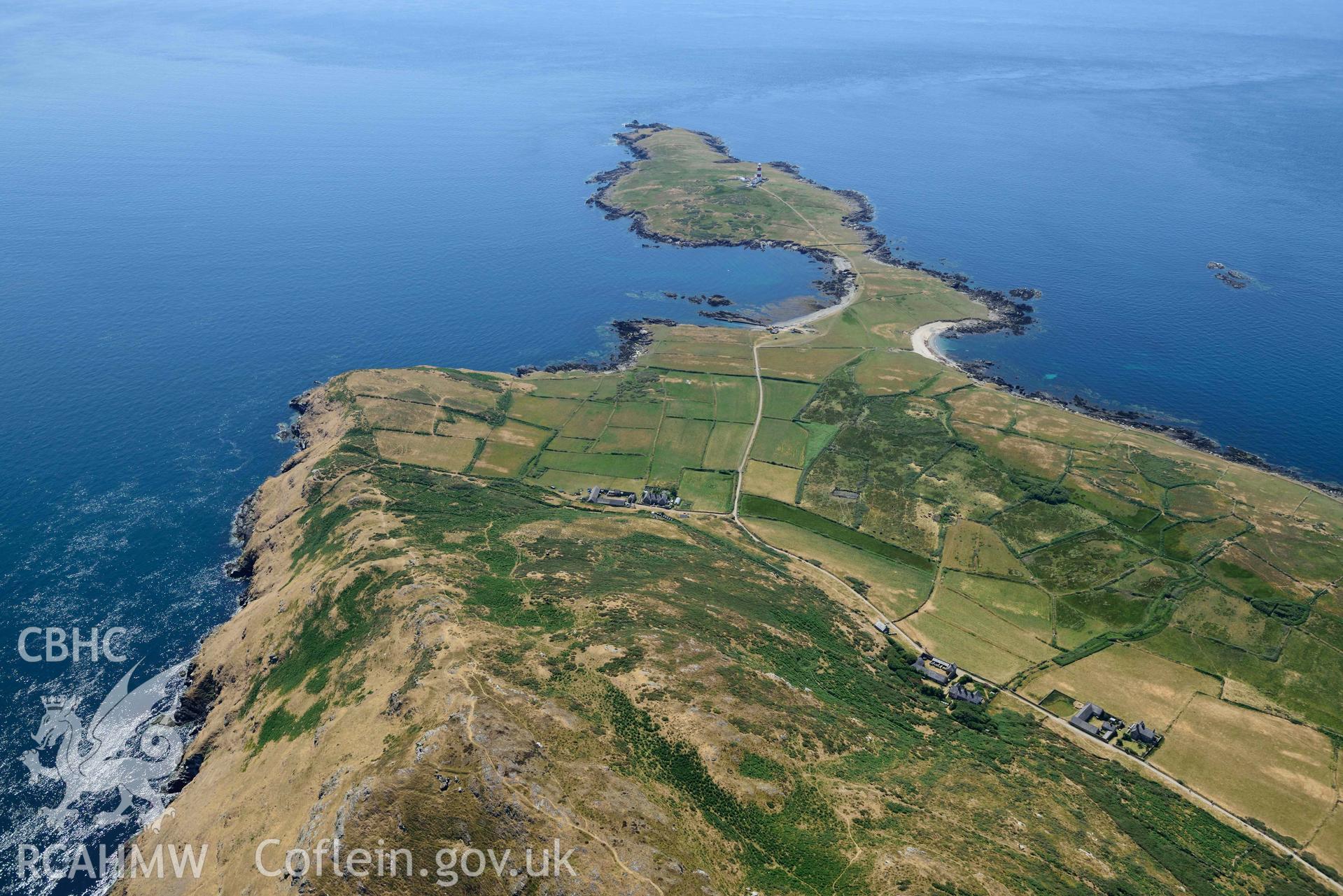 Aerial photograph: St Mary's Abbey, Bardsey Island. Crown: CHERISH PROJECT 2018. Produced with EU funds through the Ireland Wales Co-operation Programme 2014-2020 (NGR SH120221)