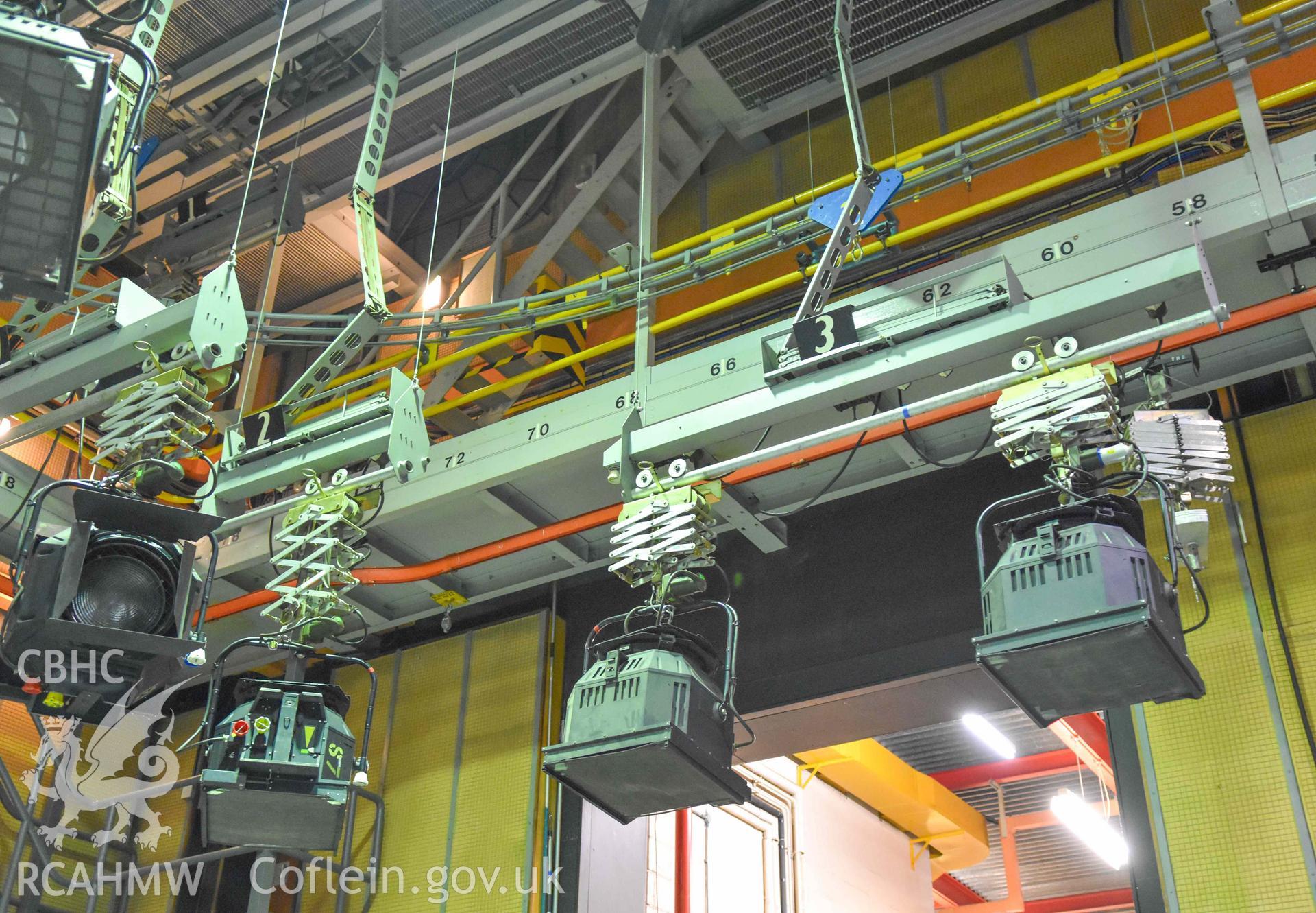 BBC Broadcasting House - Interior, Studio C1: View of a camera crane, taken from East