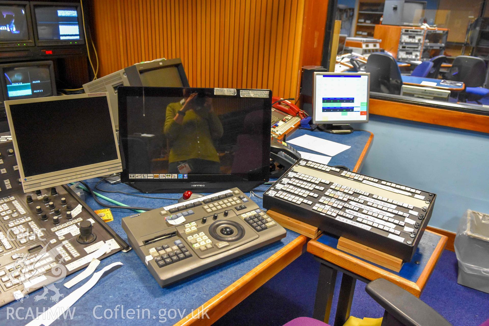 BBC Broadcasting House - Interior, C1 Production Gallery: View of the EVS Operator's desk, taken from North-West