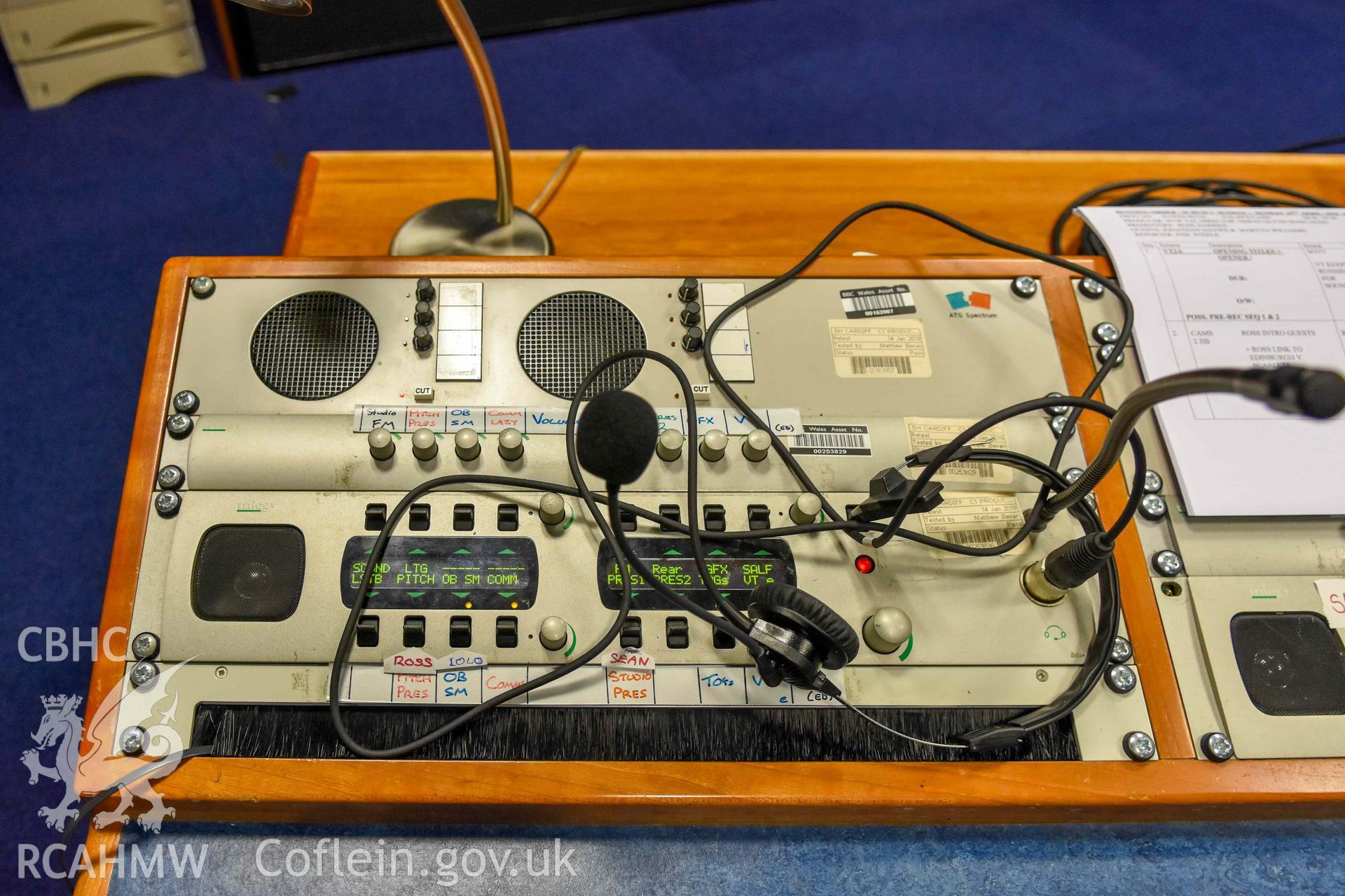 BBC Broadcasting House - Interior, C1 Production Gallery: Detailed view of a portion of the script supervisor's desk area, taken from West