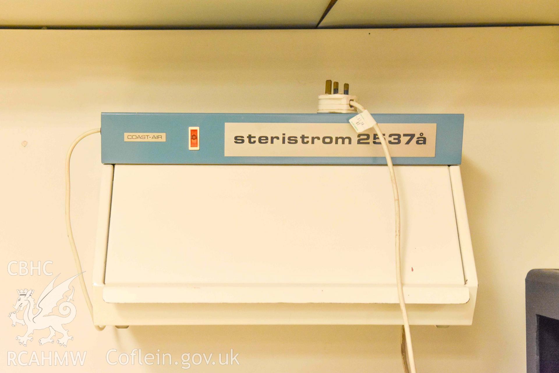 BBC Broadcasting House - Interior, Make-Up Room: View of an air cleaner, taken from South