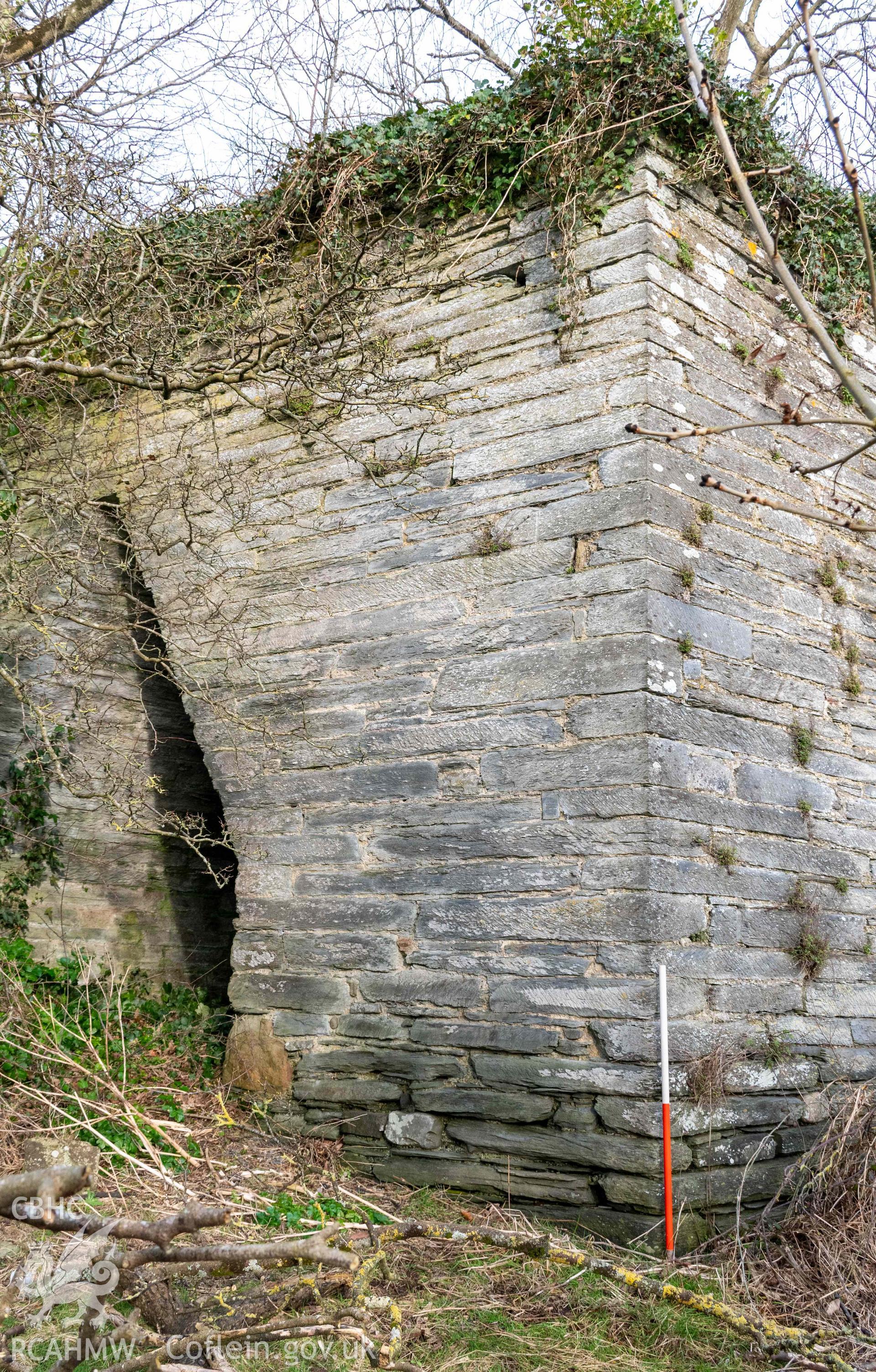 Lime Kiln, Old Castle Farm. West face (with scale).