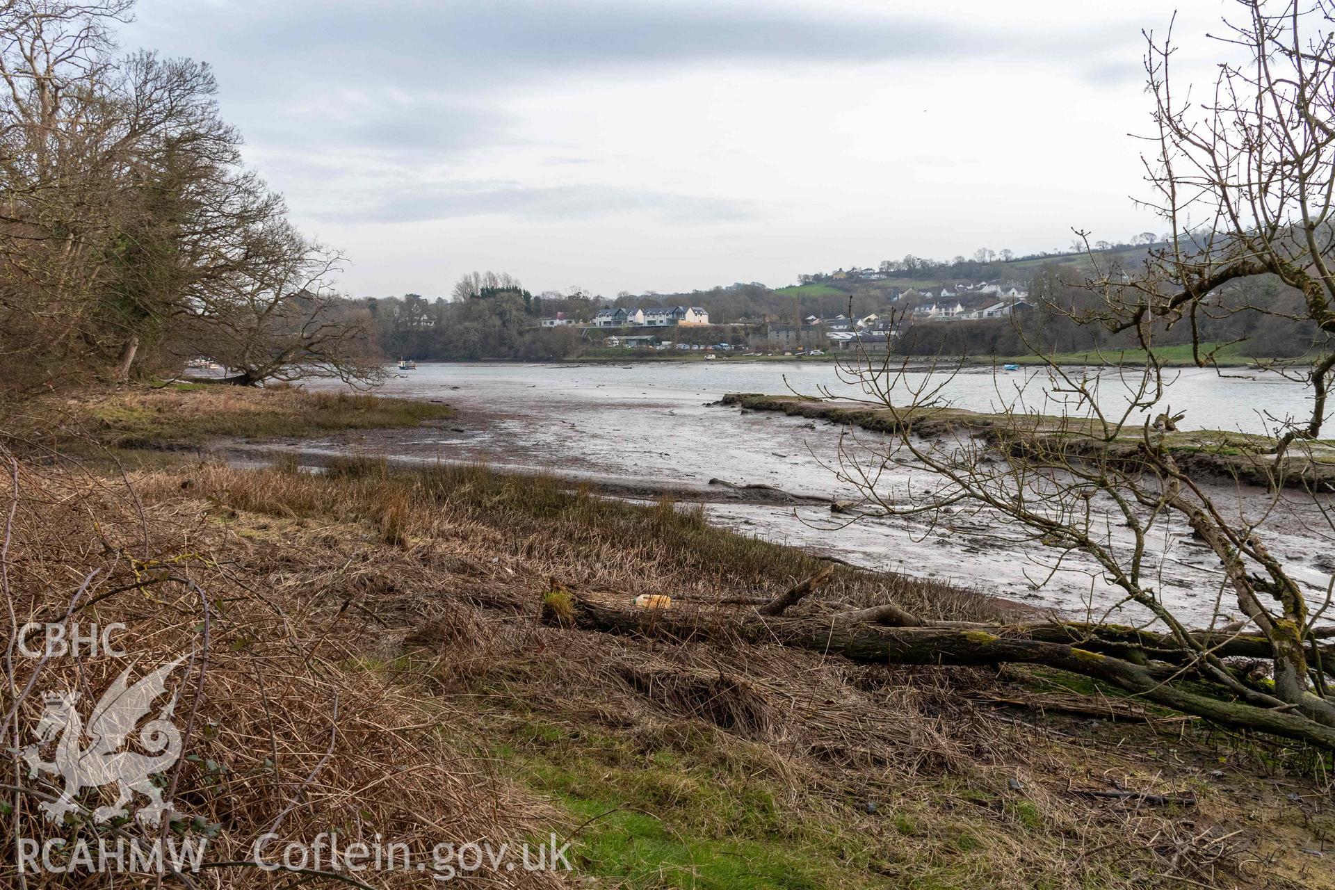 View looking southeast along the river Teifi from the kiln.