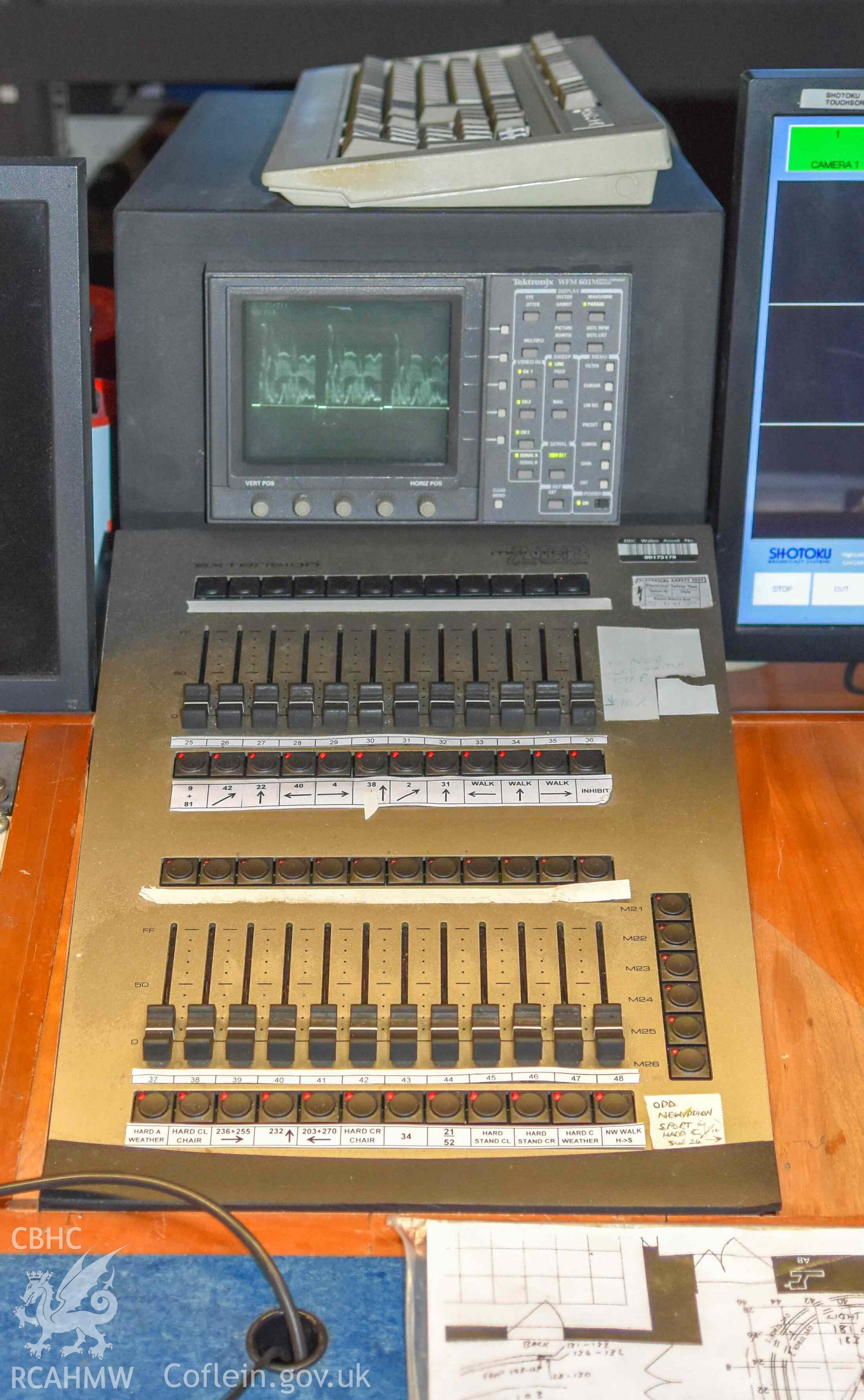 BBC Broadcasting House - Interior, C2 Vision Gallery: View of a vision mixing console, taken from South