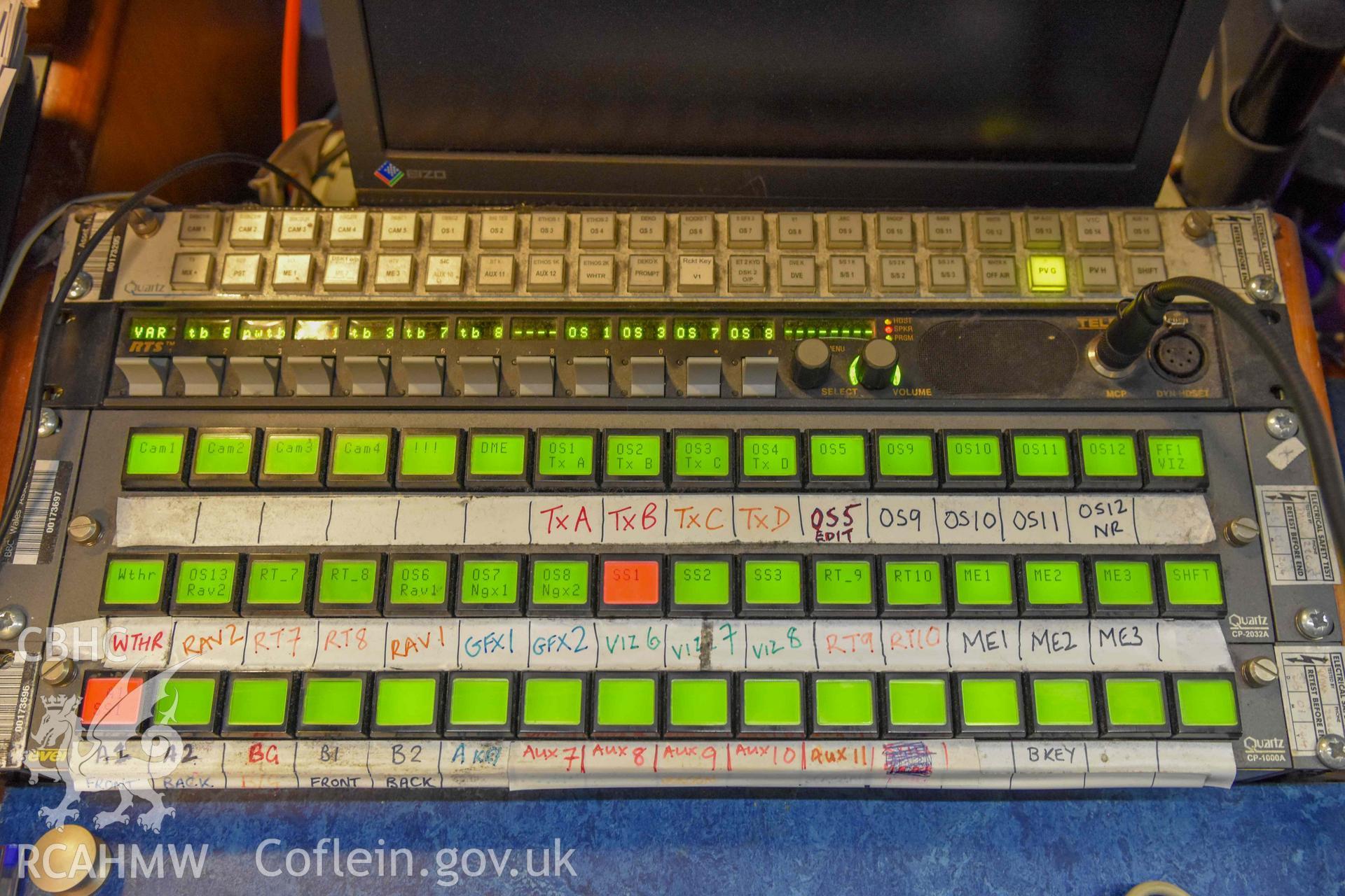 BBC Broadcasting House - Interior, C2 Vision Gallery: Detailed view of a mixing console, taken from South