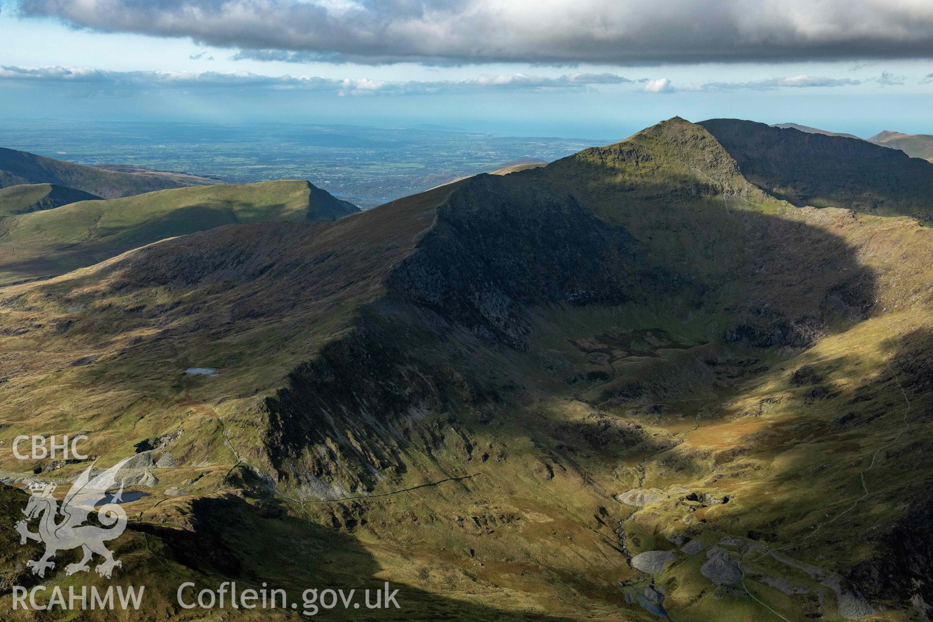 Snowdon/Y Wyddfa, looking north towards summit over Cwm Llan