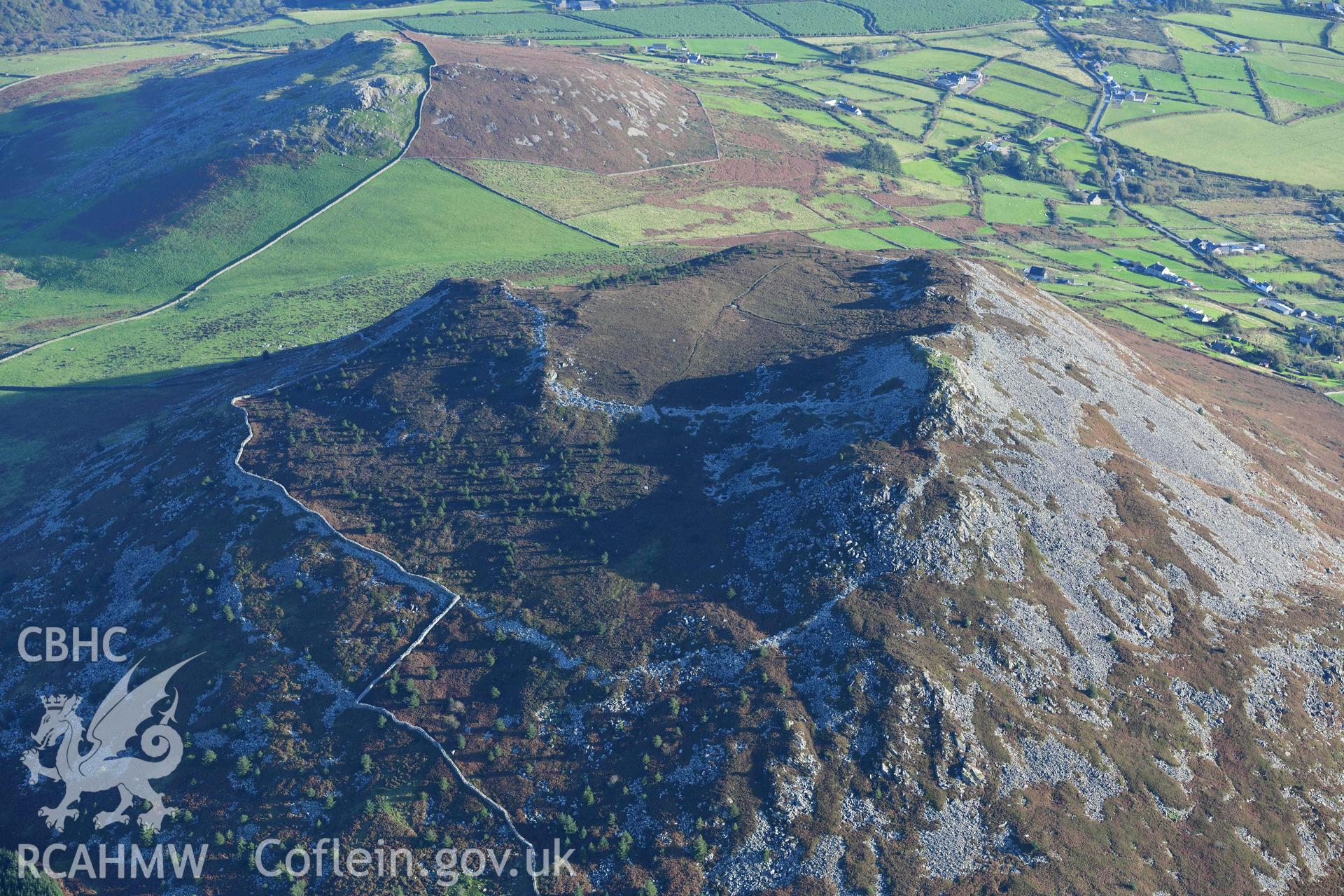 Carn Fadryn hillfort, in evening sunlight