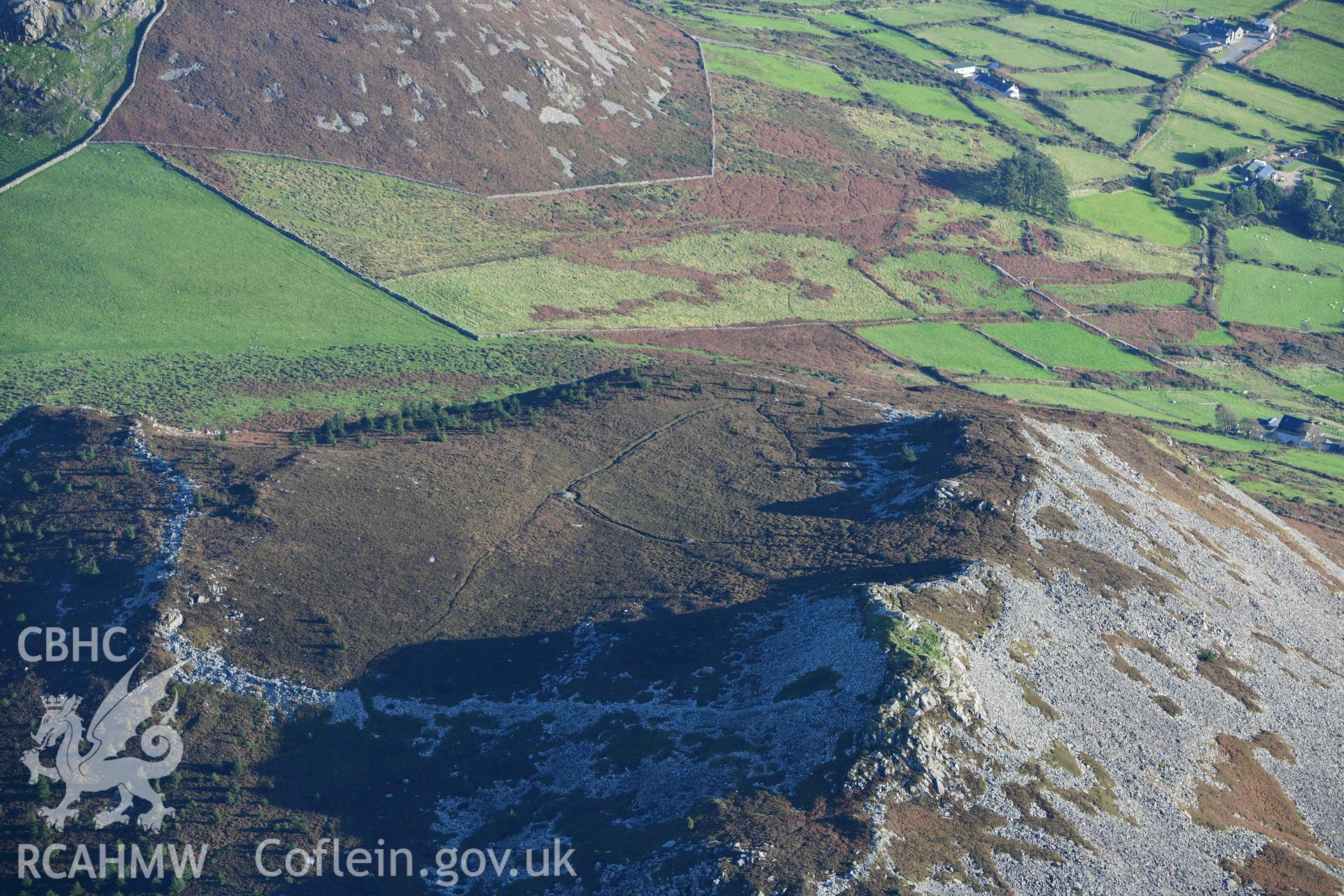 Carn Fadryn hillfort, in evening sunlight