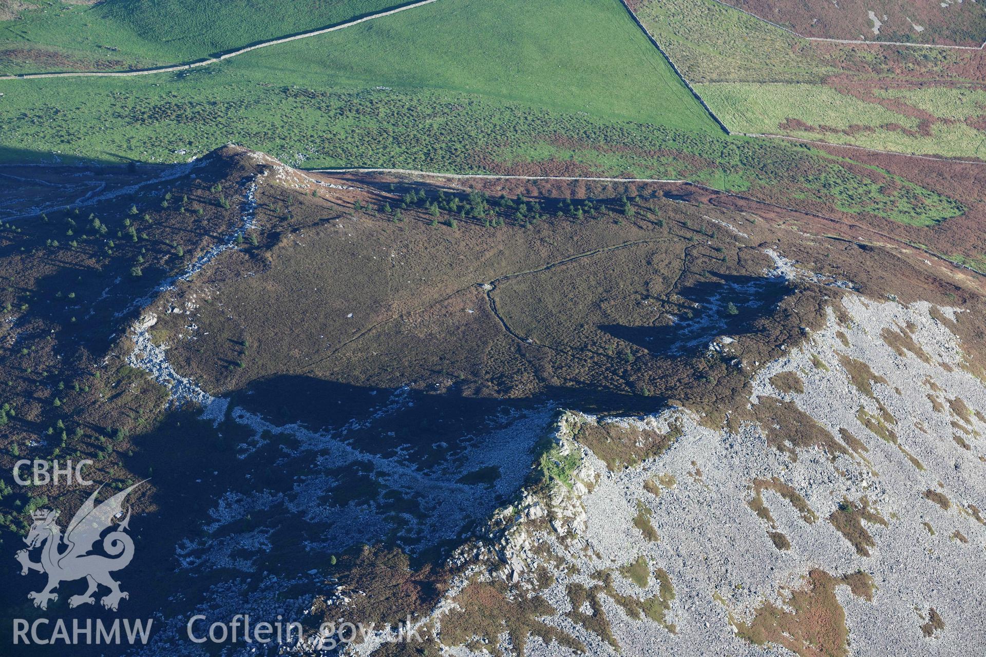 Carn Fadryn hillfort, in evening sunlight