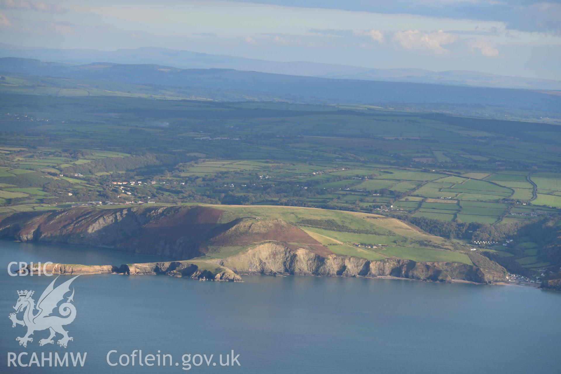 Ynyslochtyn promontory fort, view from west