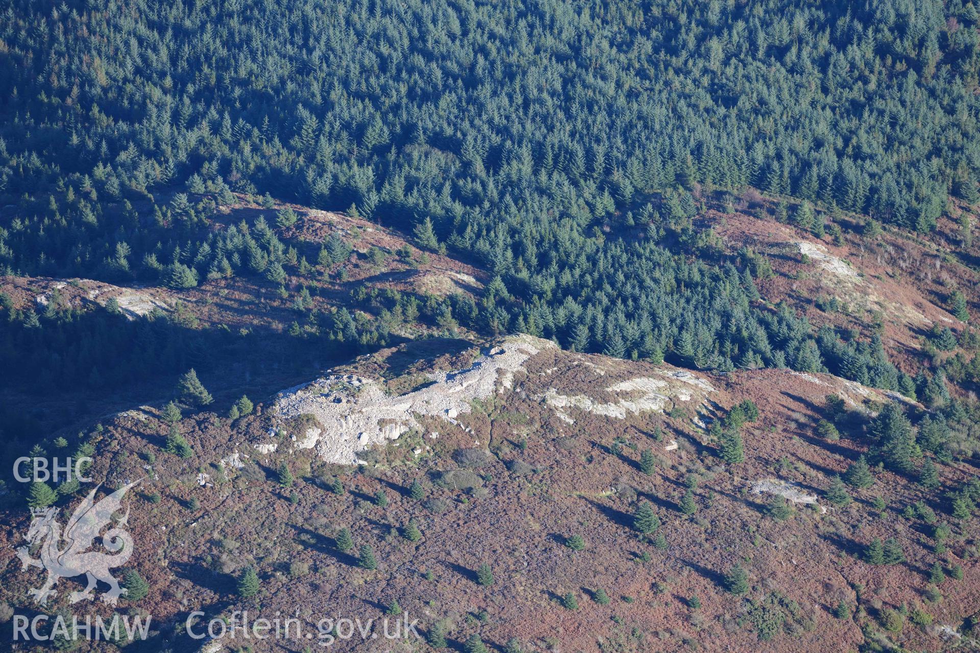 Garn Boduan hillfort, detail of citadel or castle on summit