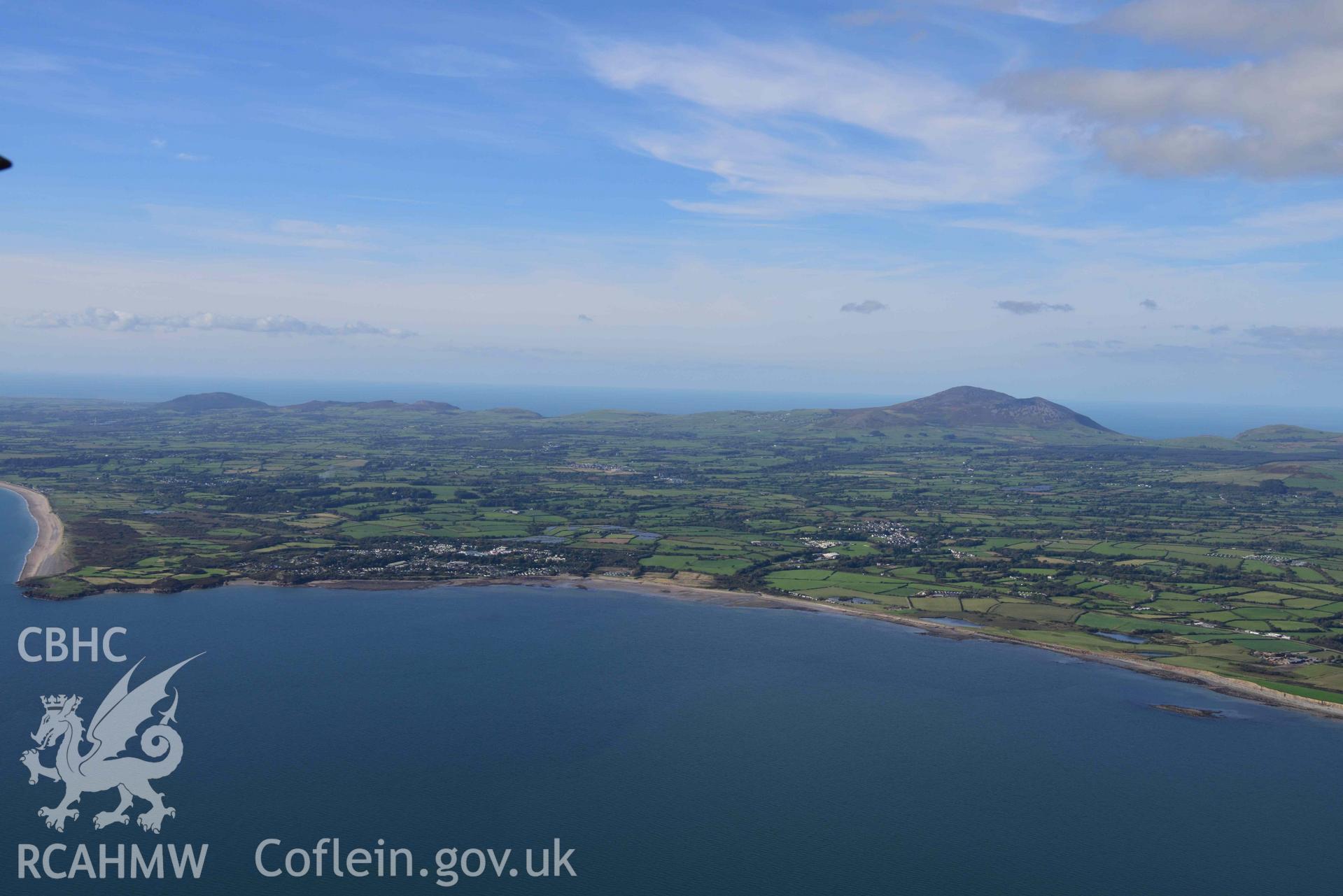 Coast of Penrhyn Llyn Peninsula, from south, looking over former Butlins Holiday Camp