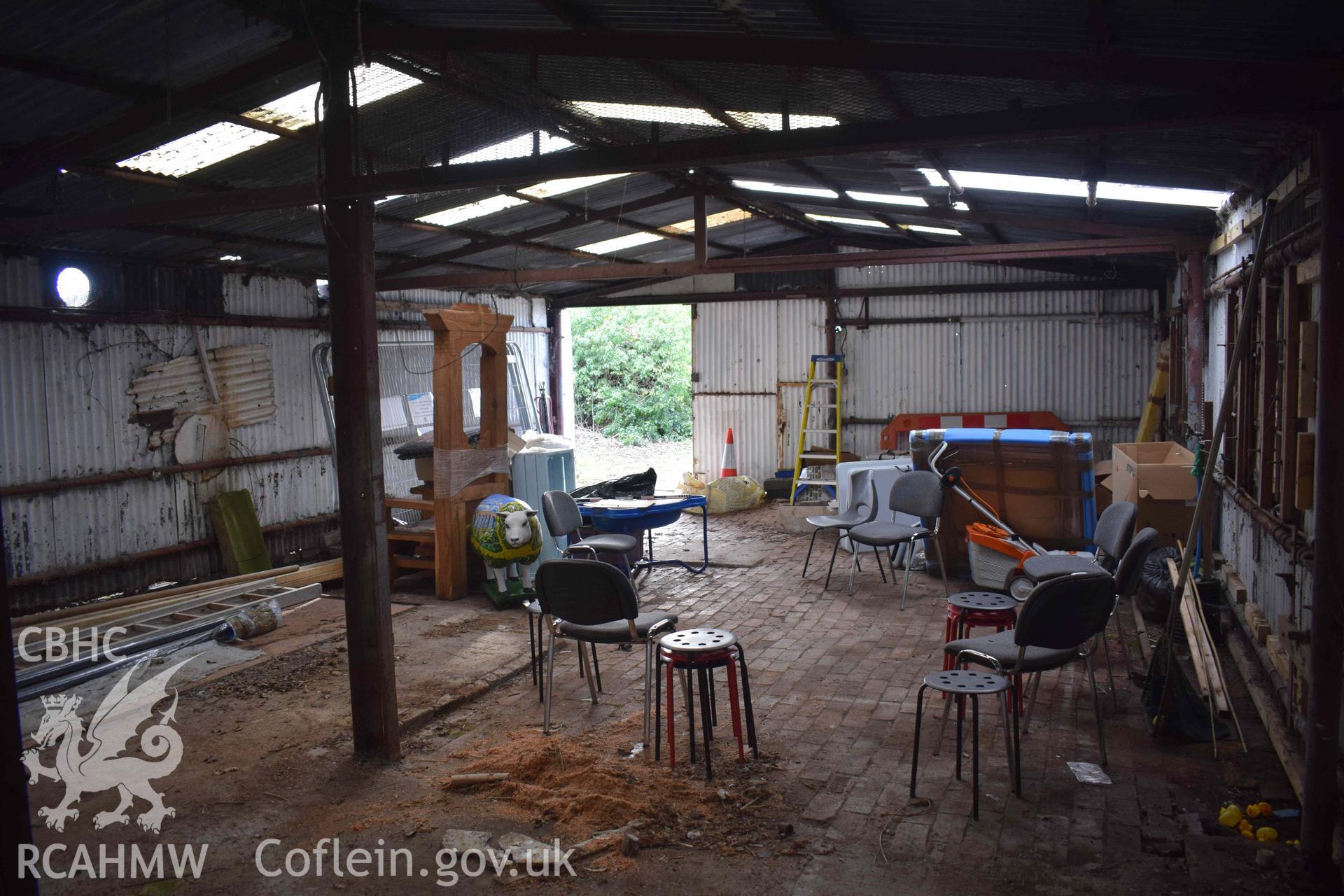 Photograph from a Historic Building Recording of Trevor Basin Corrugated Shed, carried out by Clwyd-Powys Archaeological Trust in 2022. Project no. 2678.