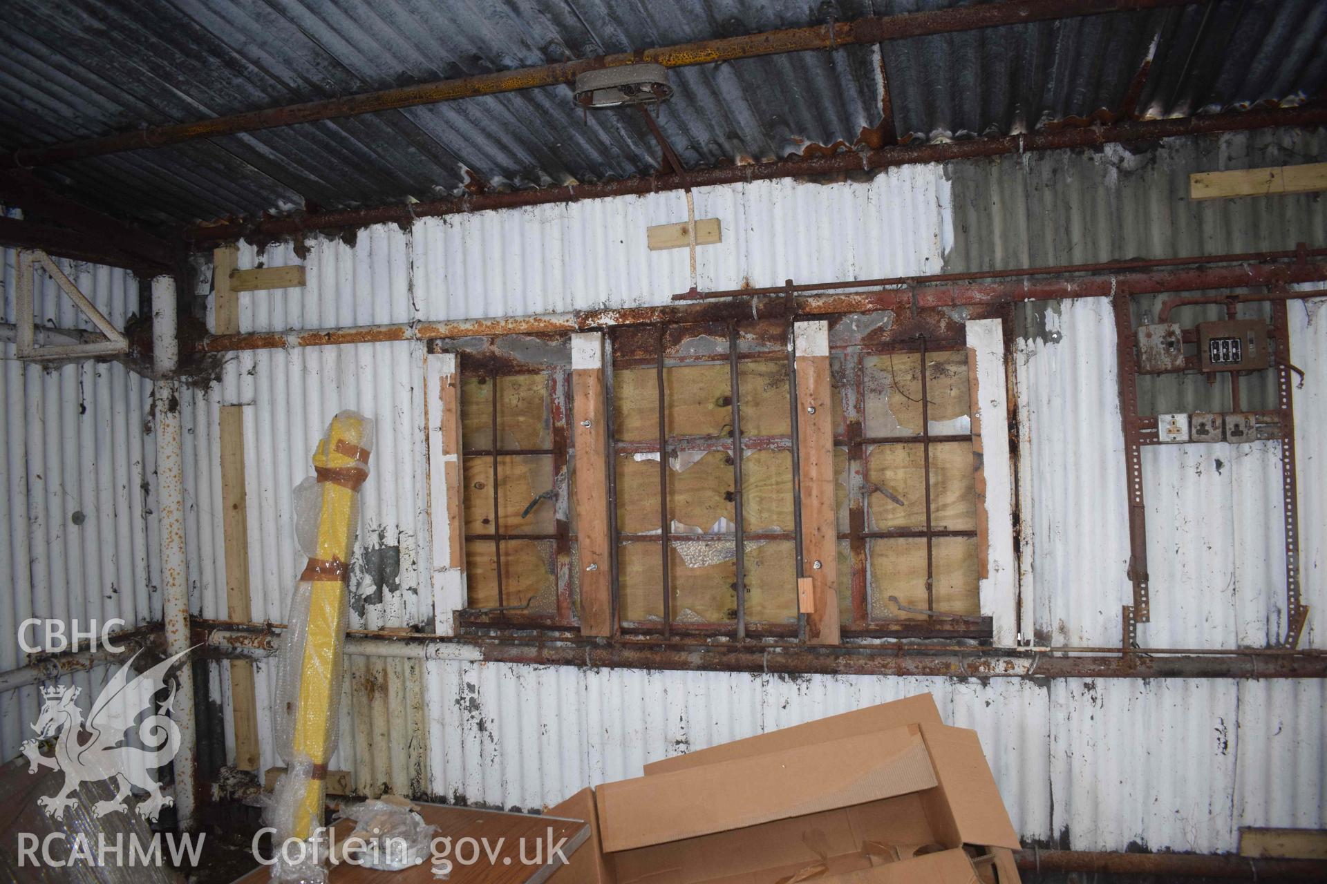 Photograph from a Historic Building Recording of Trevor Basin Corrugated Shed, carried out by Clwyd-Powys Archaeological Trust in 2022. Project no. 2678.