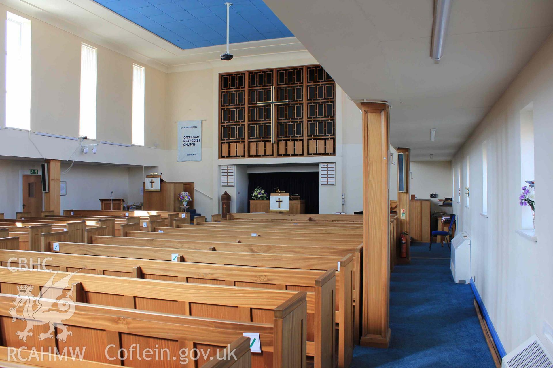 Front altar and pulpit from right aisle.